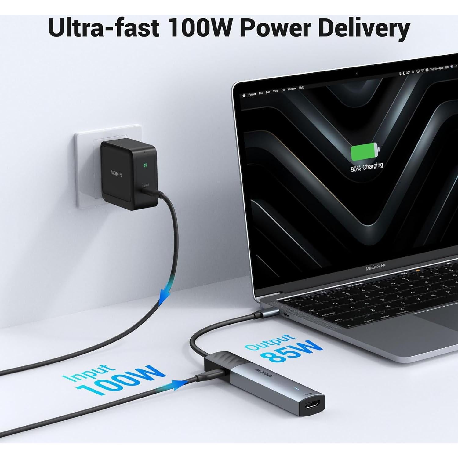 MOKiN Hub USB C 5 en 1 con HDMI 8K, 100W PD, 3 USB-A