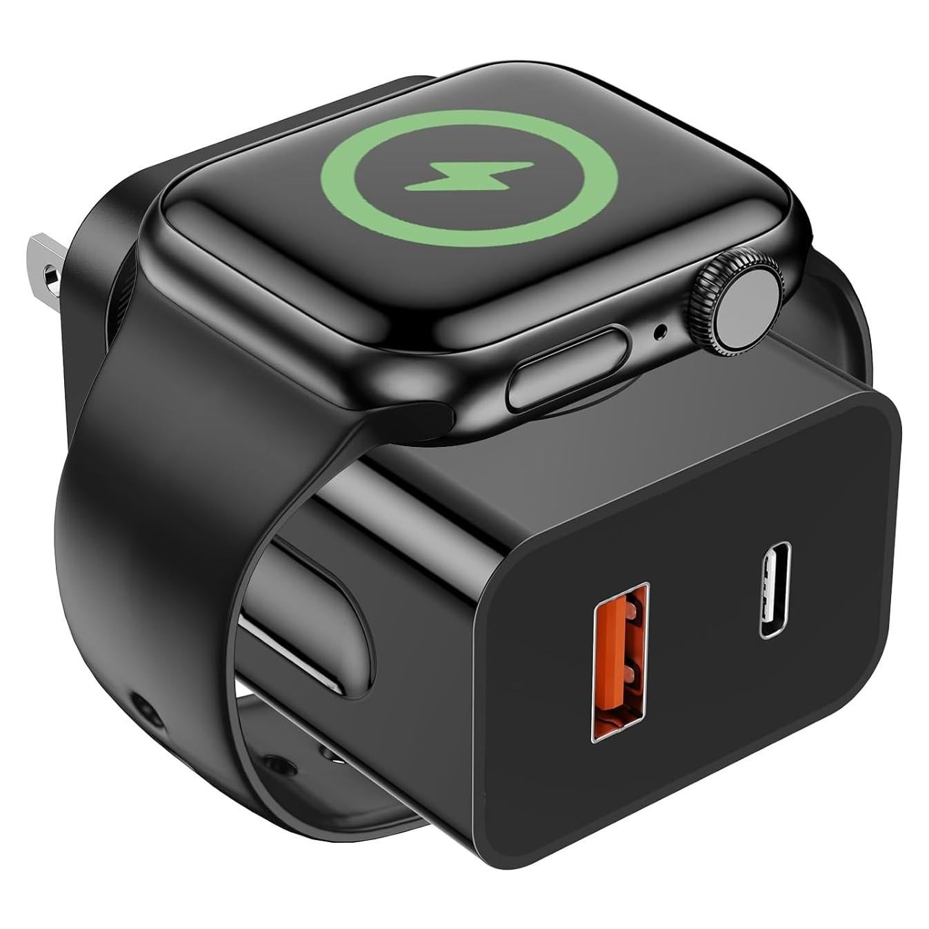 Cargador 3-en-1 HONOT 20W PD para Apple Watch y iPhone Negro