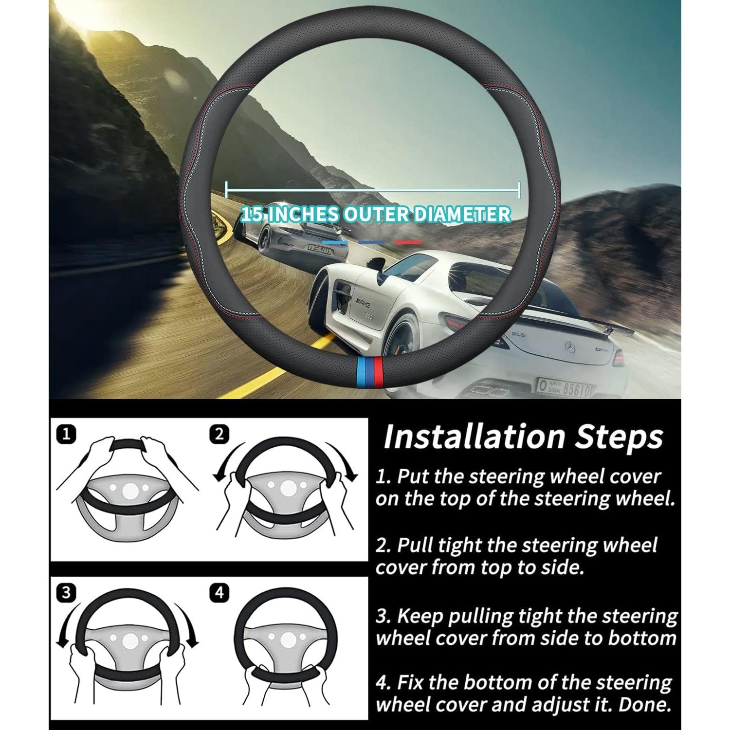 Cubierta de Volante de Cuero Deer Route para Audi Estilo C