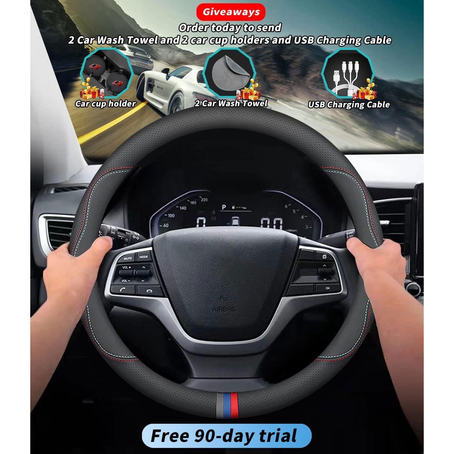 Cubierta de Volante de Cuero Premium Deer Route para BMW