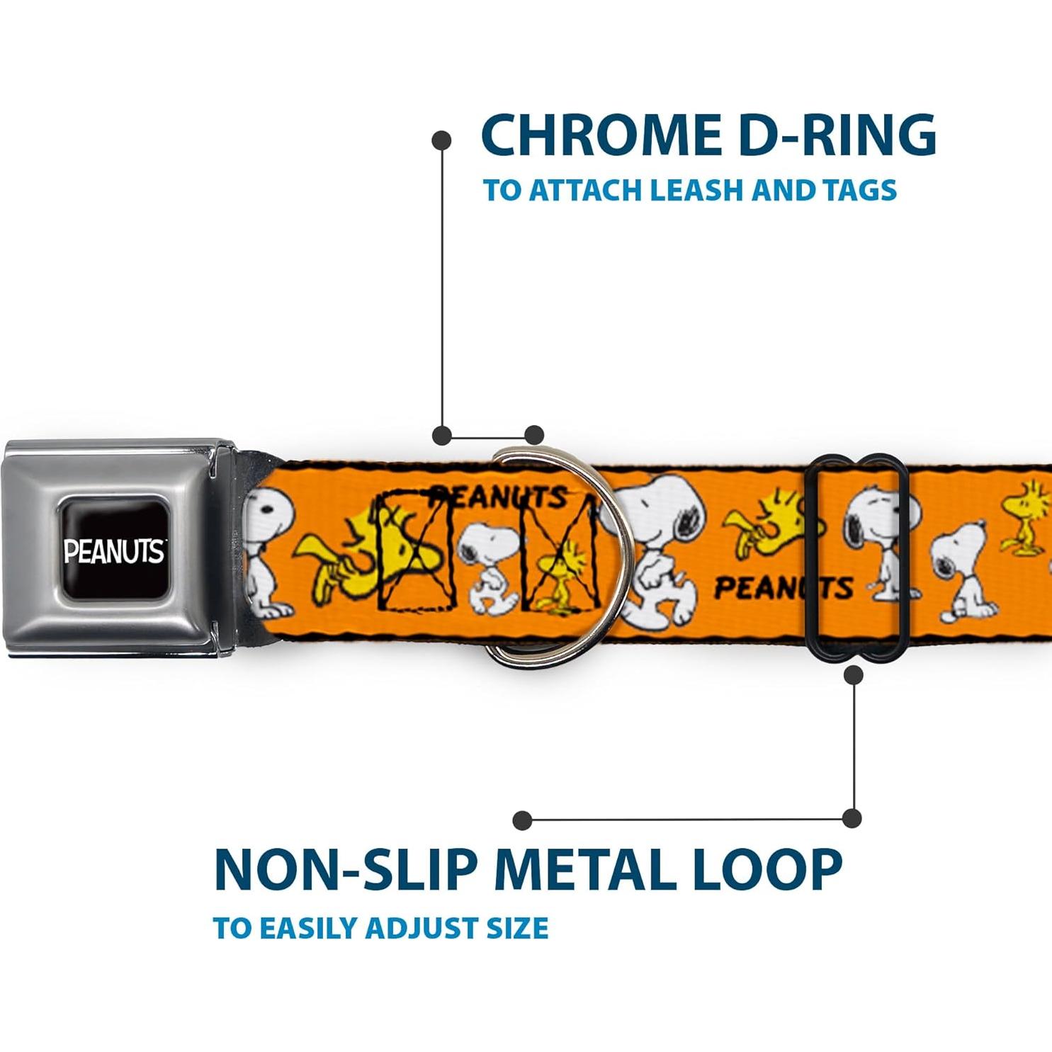Collar para Perro Peanuts Buckle-Down 24.1-33 cm Naranja