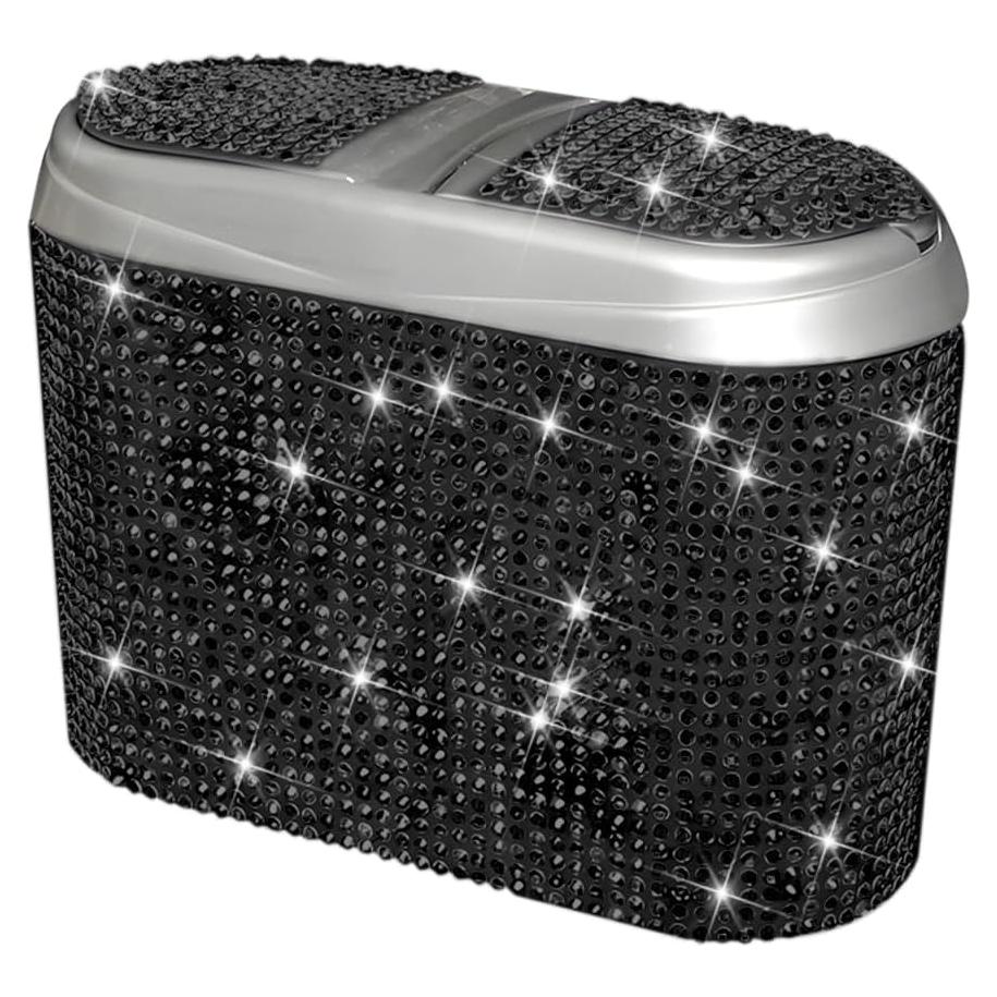 Bote de Basura para Auto Mandark con Tapa - Cristal Brillante Negro