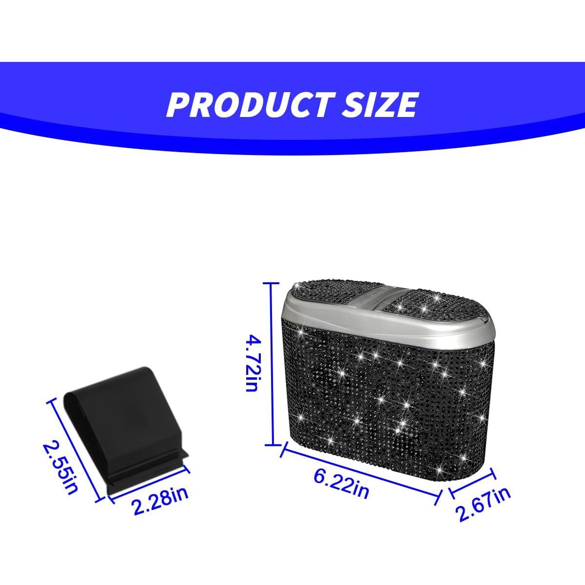 Bote de Basura para Auto Mandark con Tapa - Cristal Brillante Negro