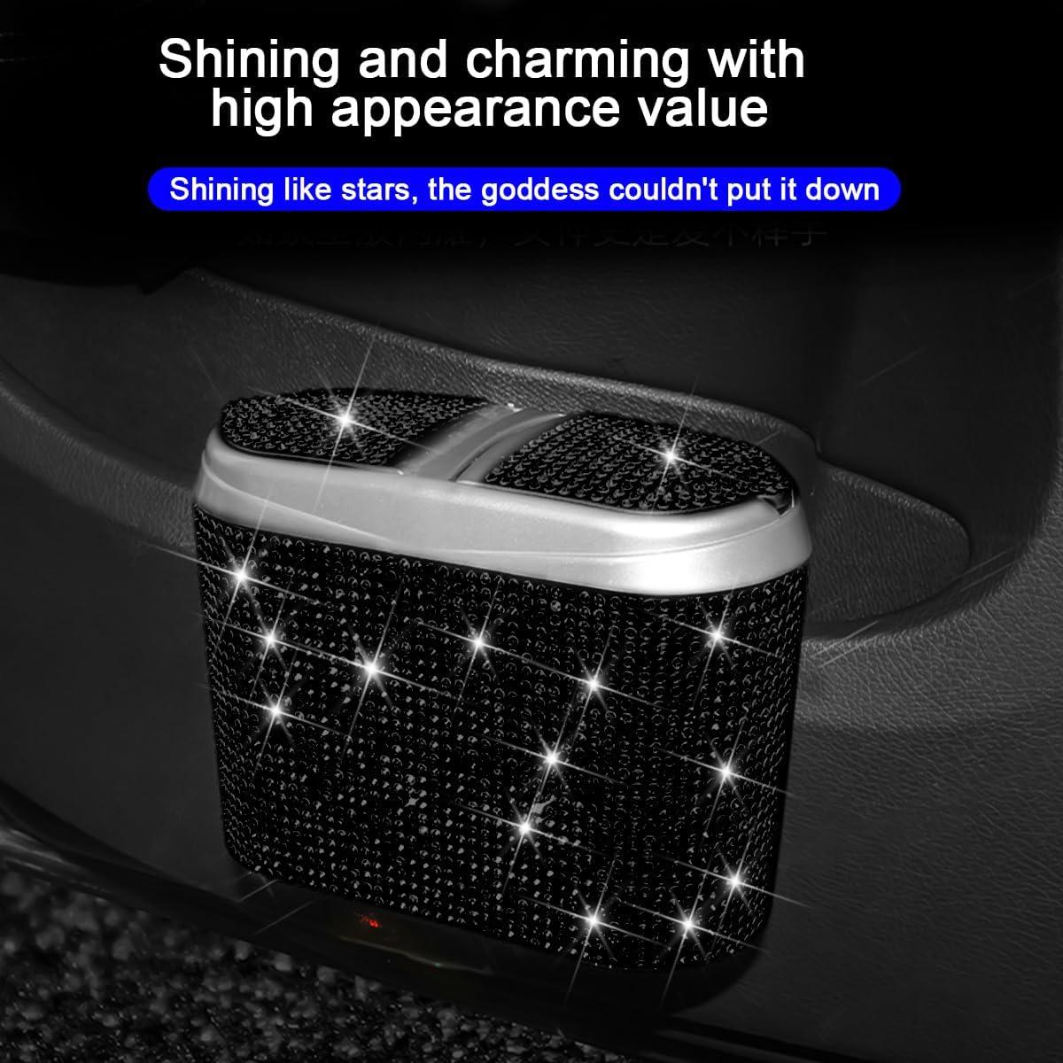 Bote de Basura para Auto Mandark con Tapa - Cristal Brillante Negro