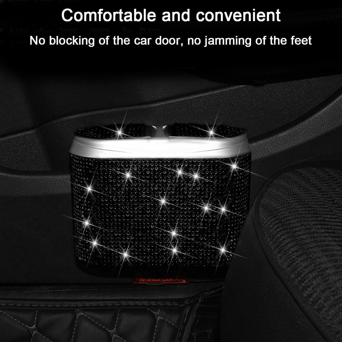 Bote de Basura para Auto Mandark con Tapa - Cristal Brillante Negro