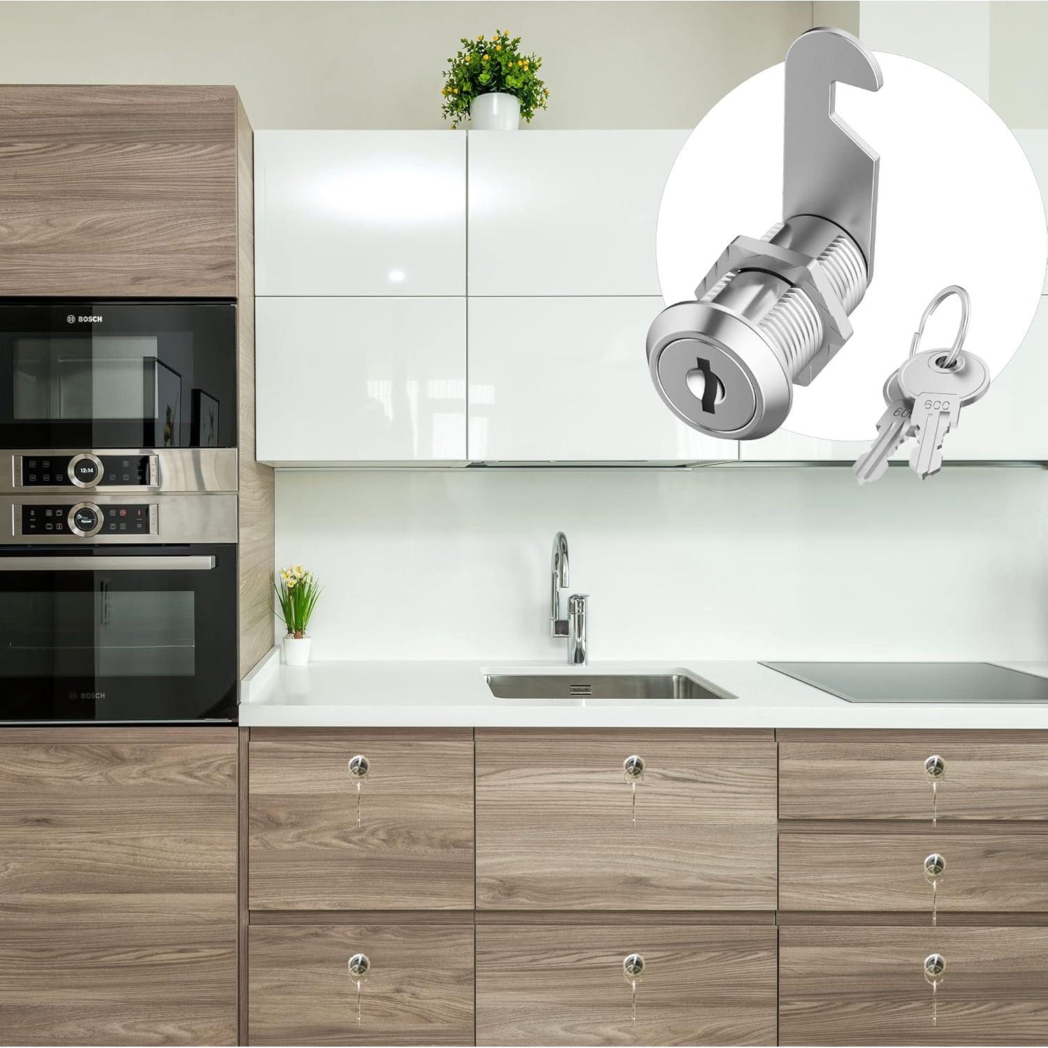 Cerraduras de Gabinete Jayseon 3 Pcs 1-1/8" (2.86 cm) con Llaves