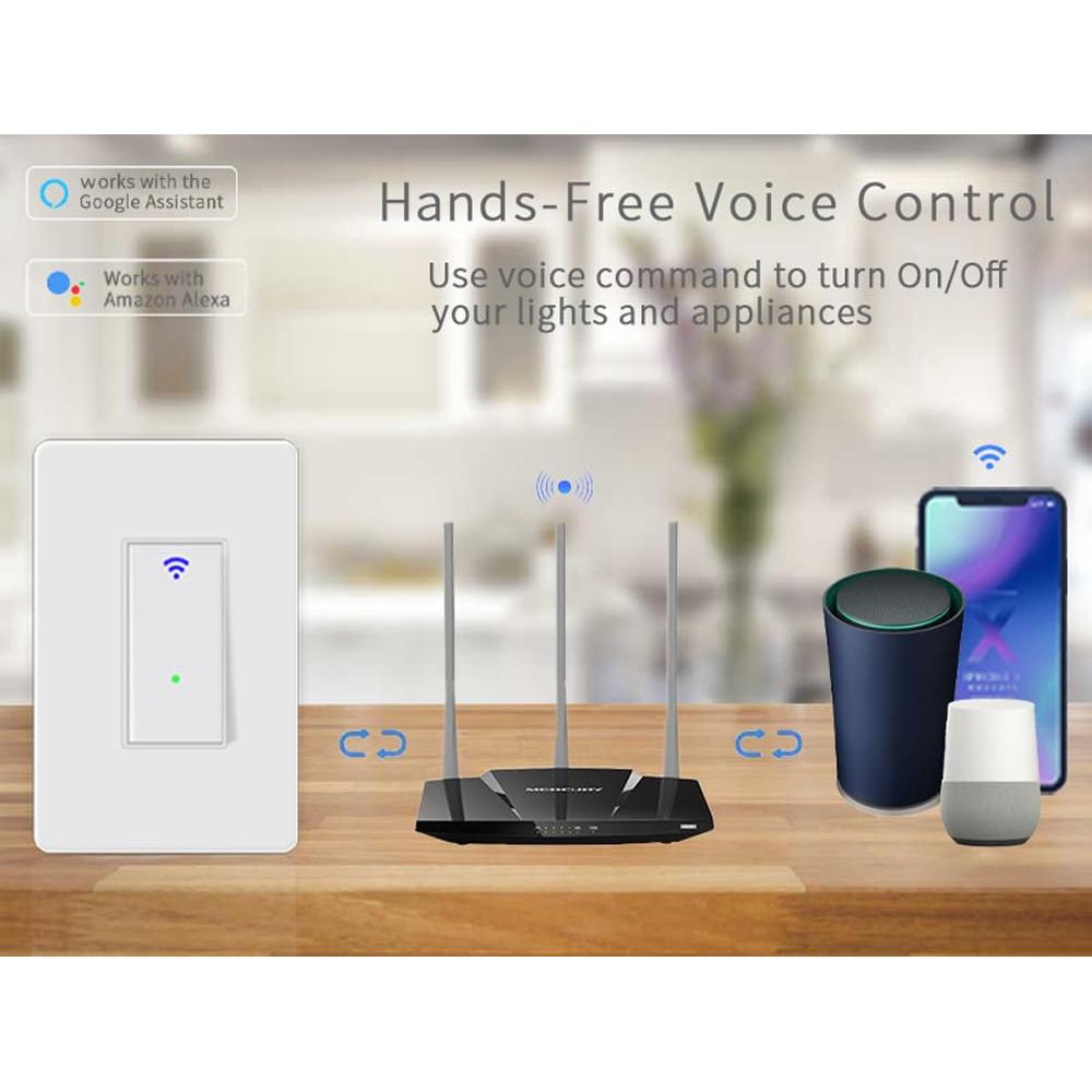 Interruptor de Luz Inteligente WiFi 3 Vías Youngzuth Sin Neutro