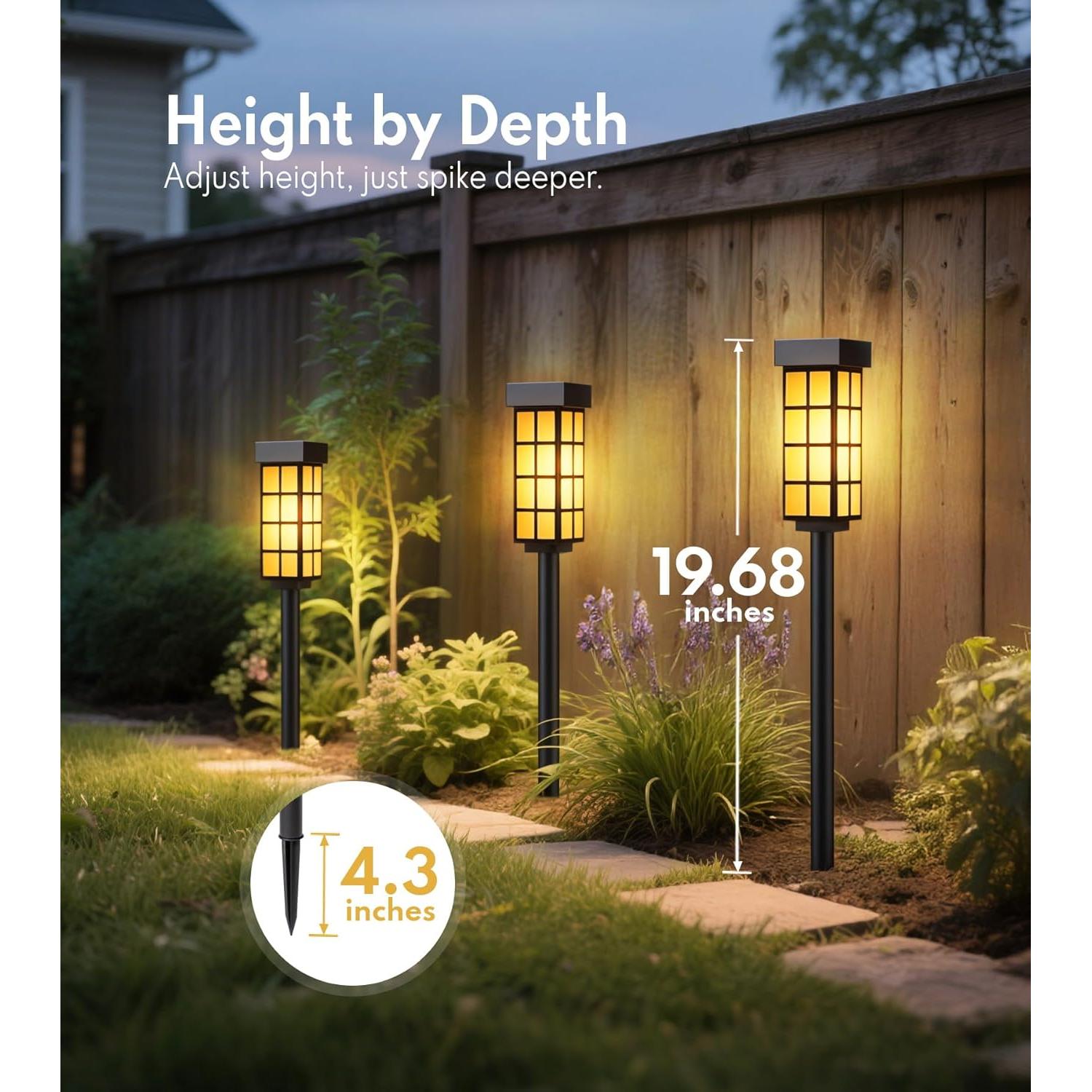 Luces de Camino Solares PASAMIC 24" 8 Unidades IP65 Jardín