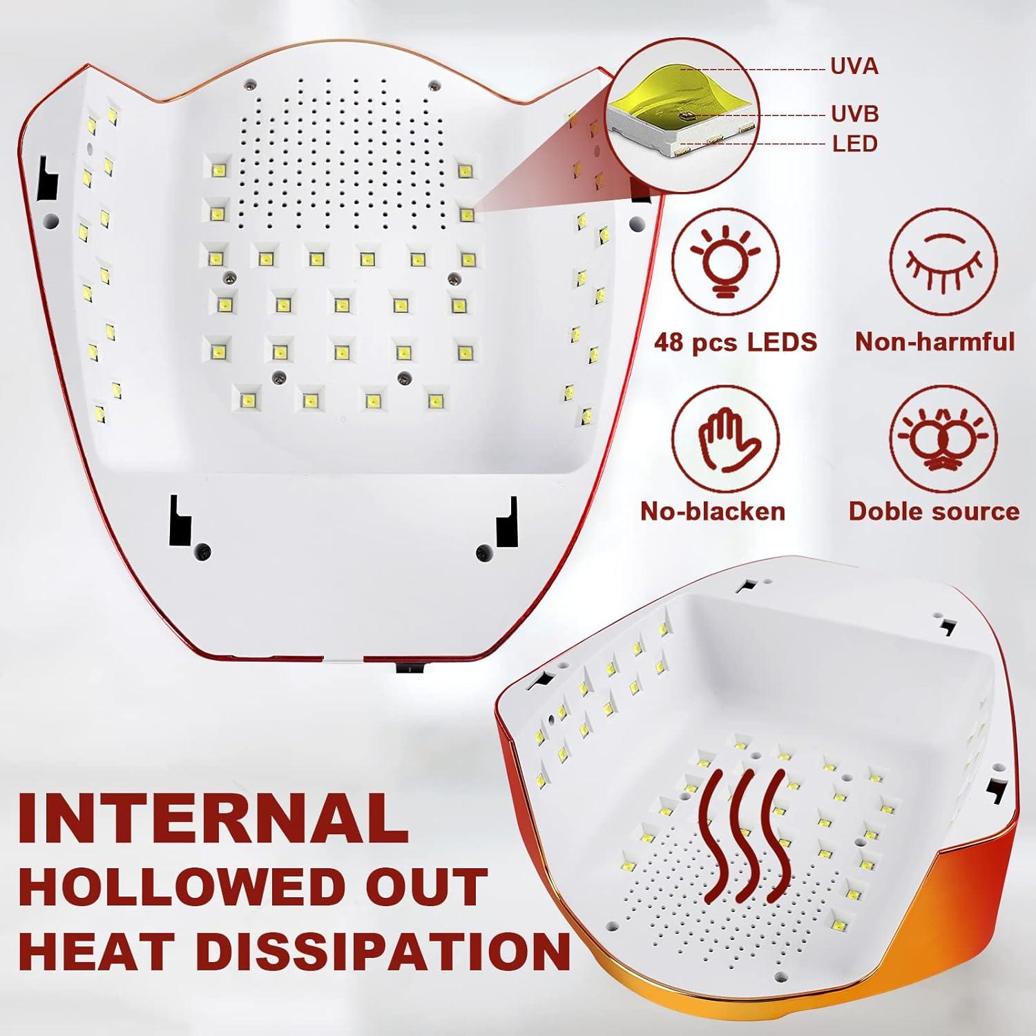 Lámpara de Uñas LED Inalámbrica LINSSY 96W Rojo con Mango