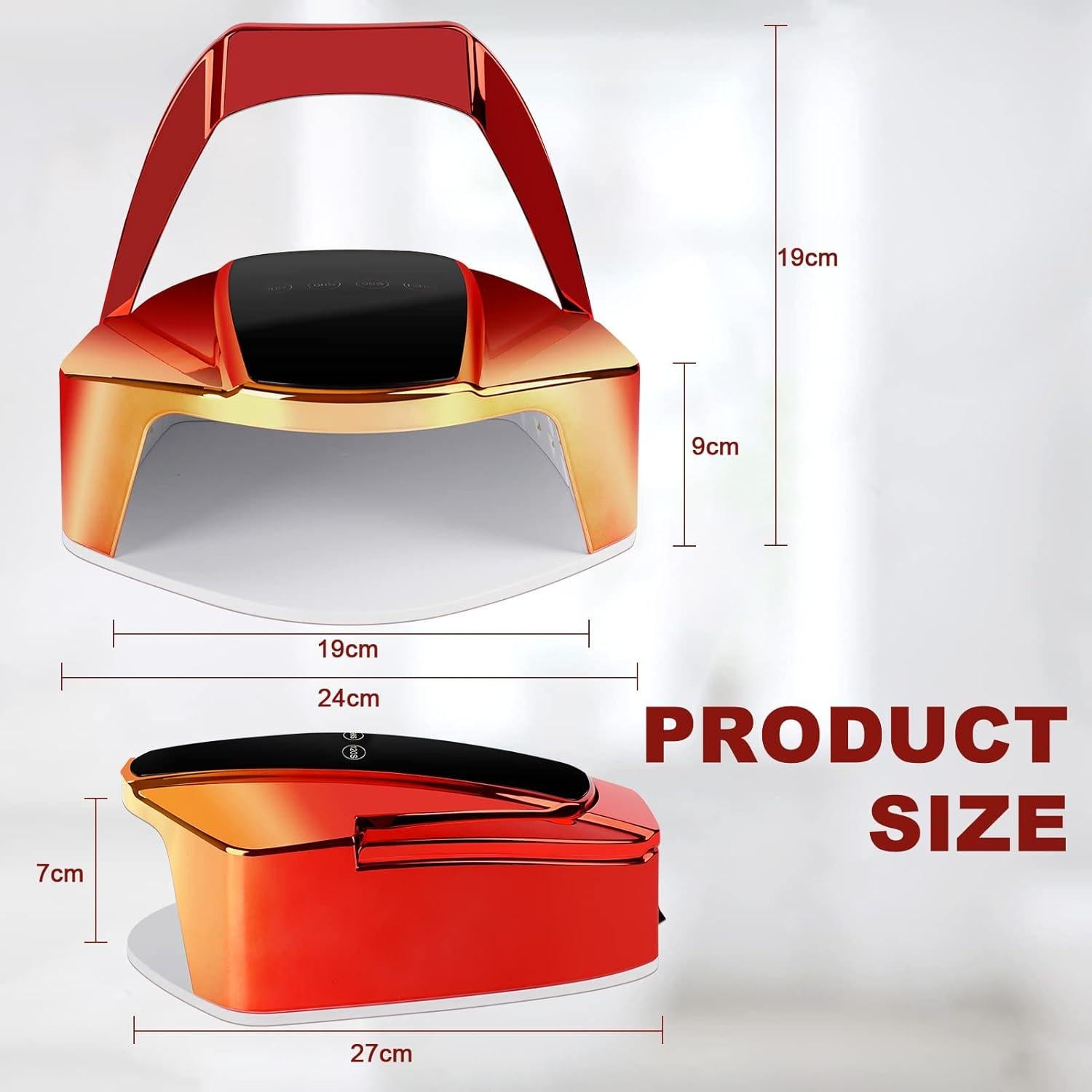 Lámpara de Uñas LED Inalámbrica LINSSY 96W Rojo con Mango