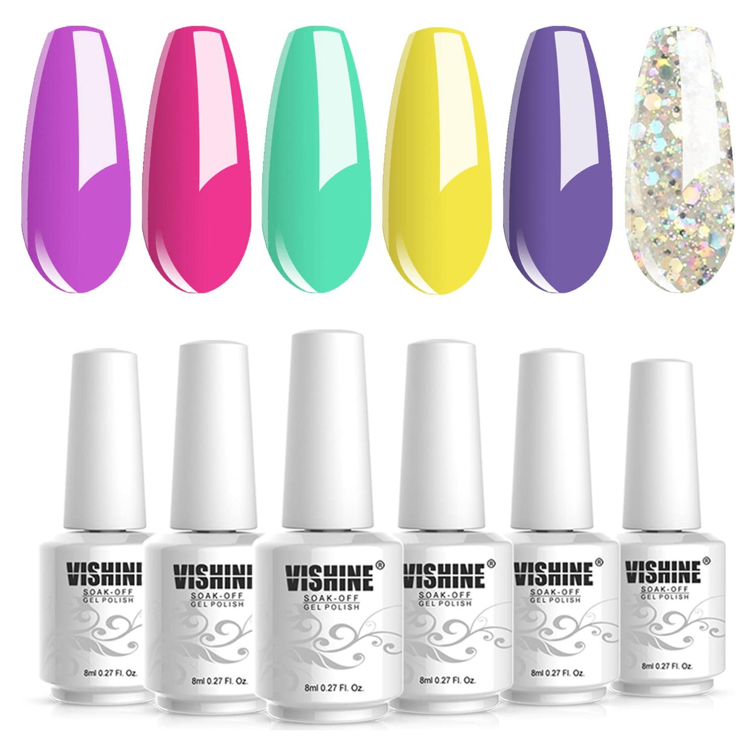 Set de Esmalte de Uñas en Gel Vishine 6 Colores 8ml