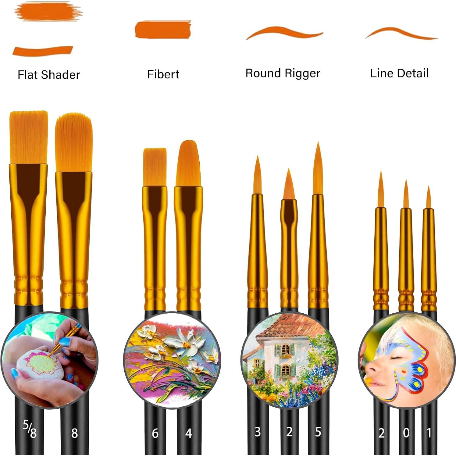Juego de Pinceles Artstorys 10 Piezas para Pintura Acrílica