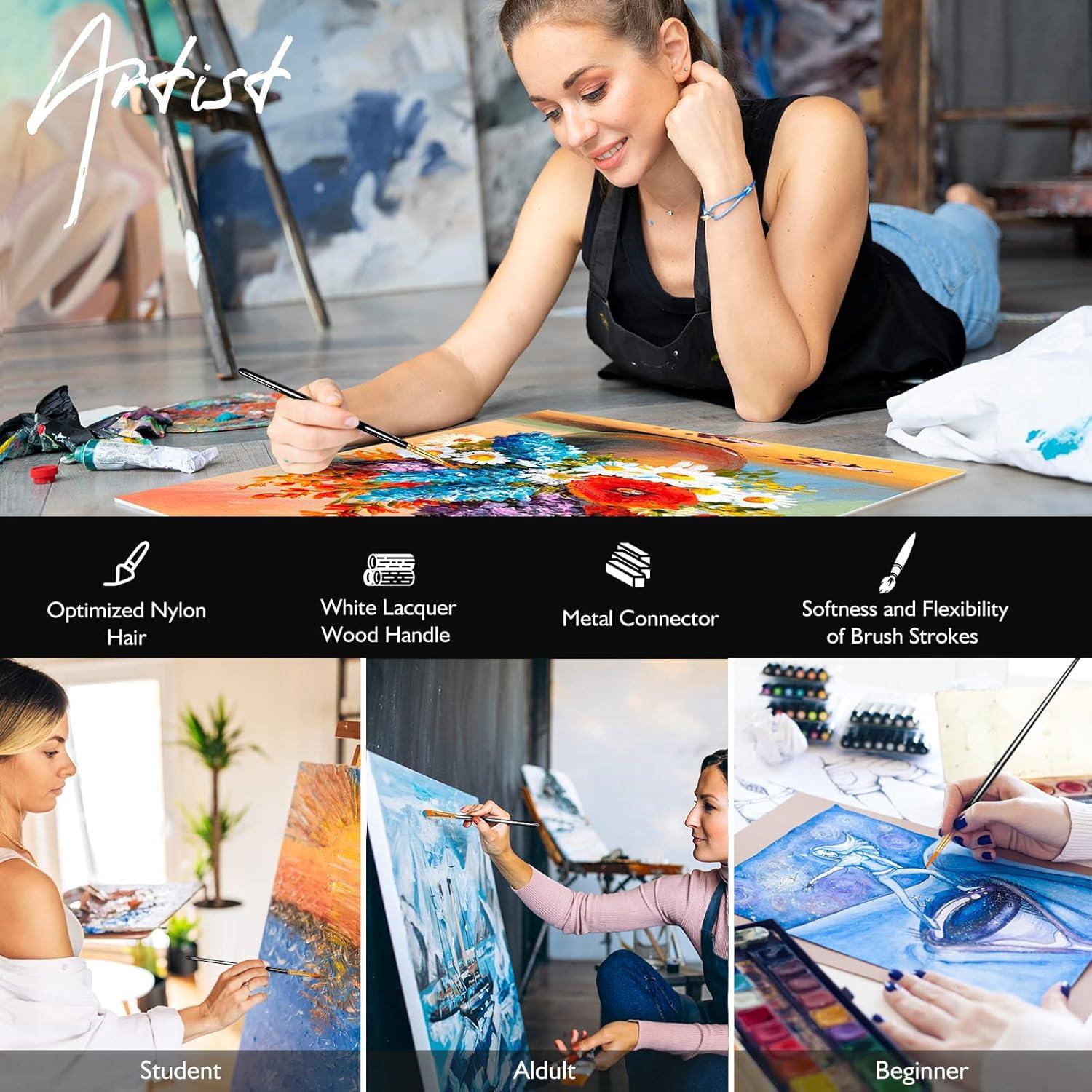 Juego de Pinceles Artstorys 10 Piezas para Pintura Acrílica