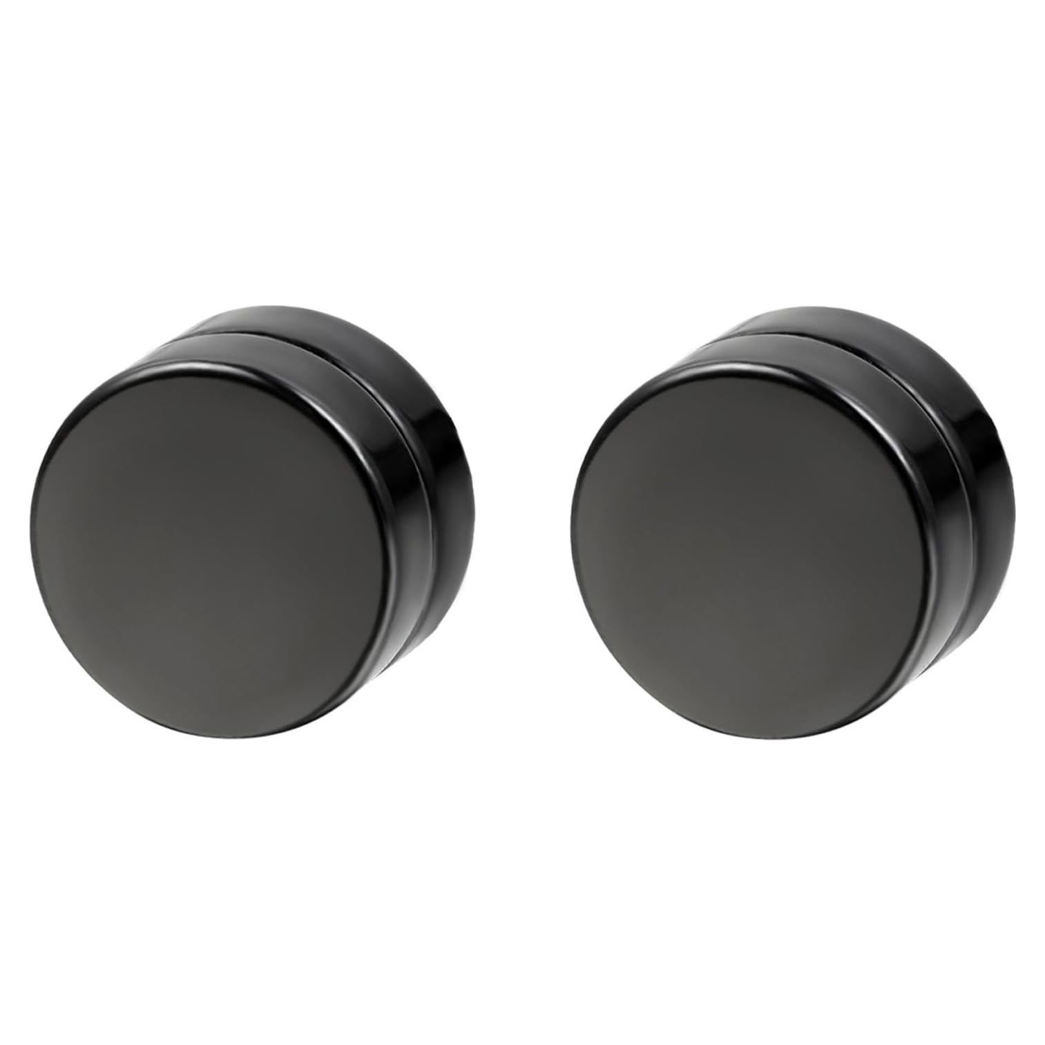 Pendientes Falsos Clip On Rofusn Acero Inoxidable Negro 10mm