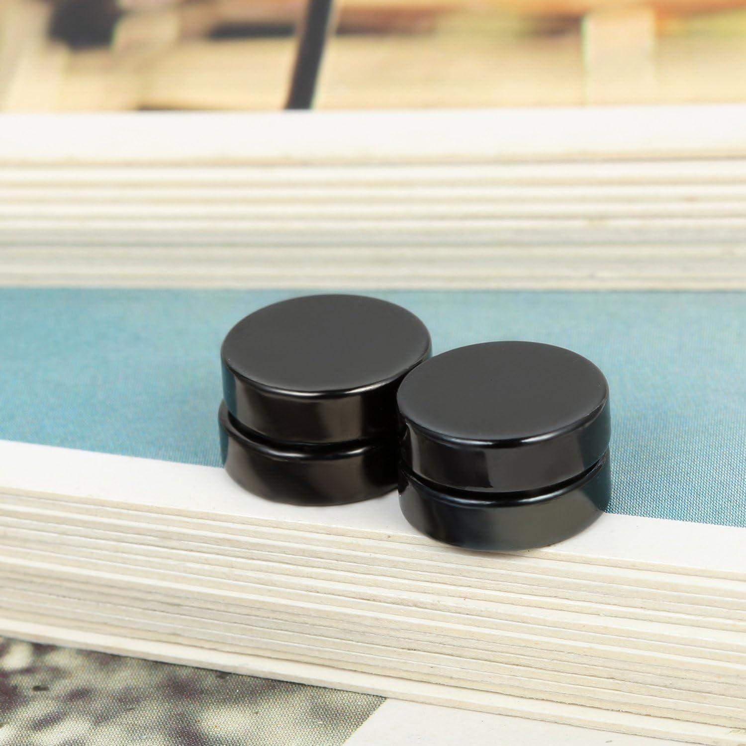 Pendientes Falsos Clip On Rofusn Acero Inoxidable Negro 10mm