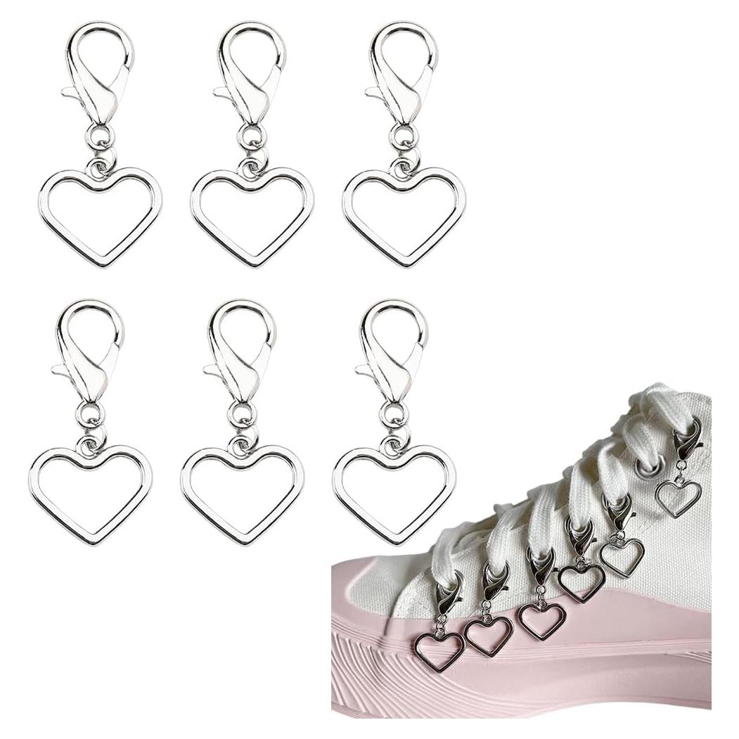 Cadenas de Encanto para Zapatos Sisadodo - 4 Piezas Corazones