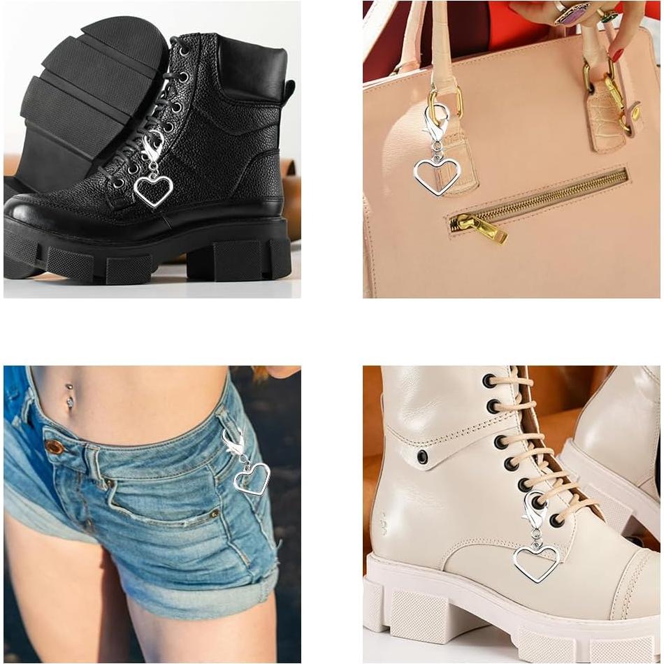 Cadenas de Encanto para Zapatos Sisadodo - 4 Piezas Corazones