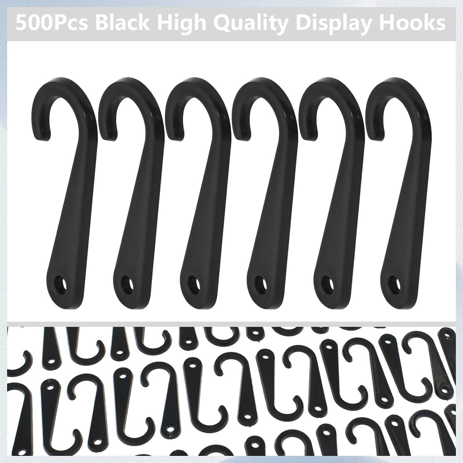 500 Ganchos en J Renashed para Exhibición de Calcetines Negros