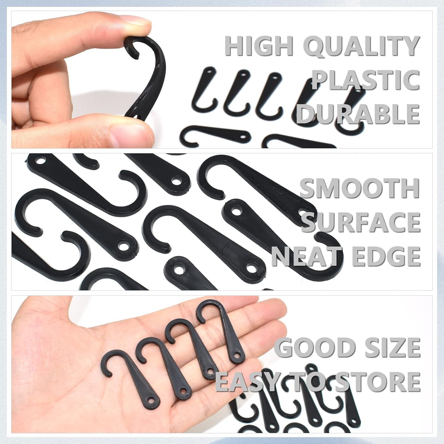 500 Ganchos en J Renashed para Exhibición de Calcetines Negros