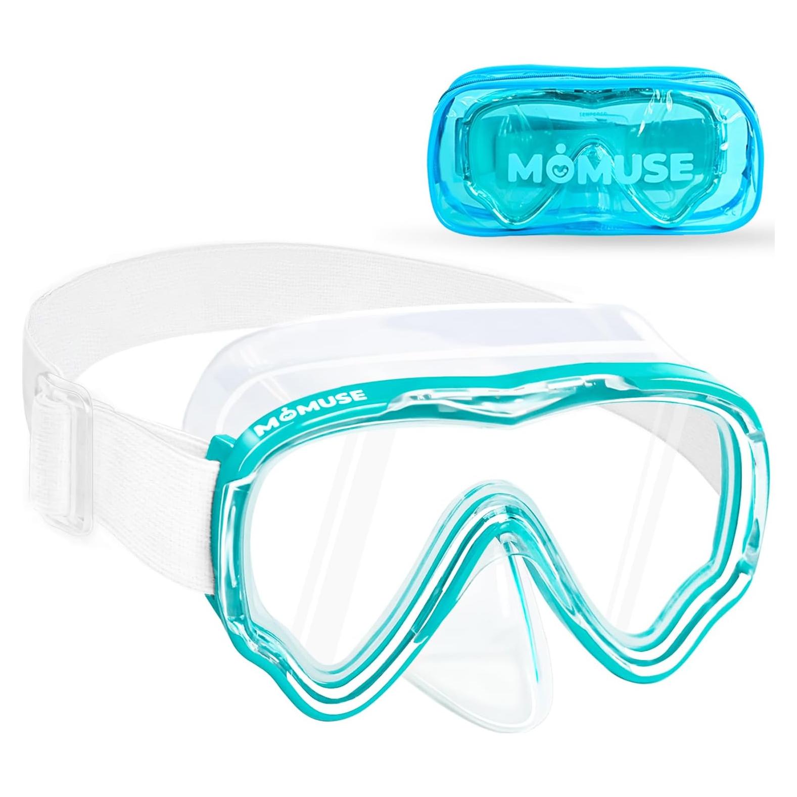 Gafas de natación MOMUSE para niños 3-14 años, azul, a prueba de fugas
