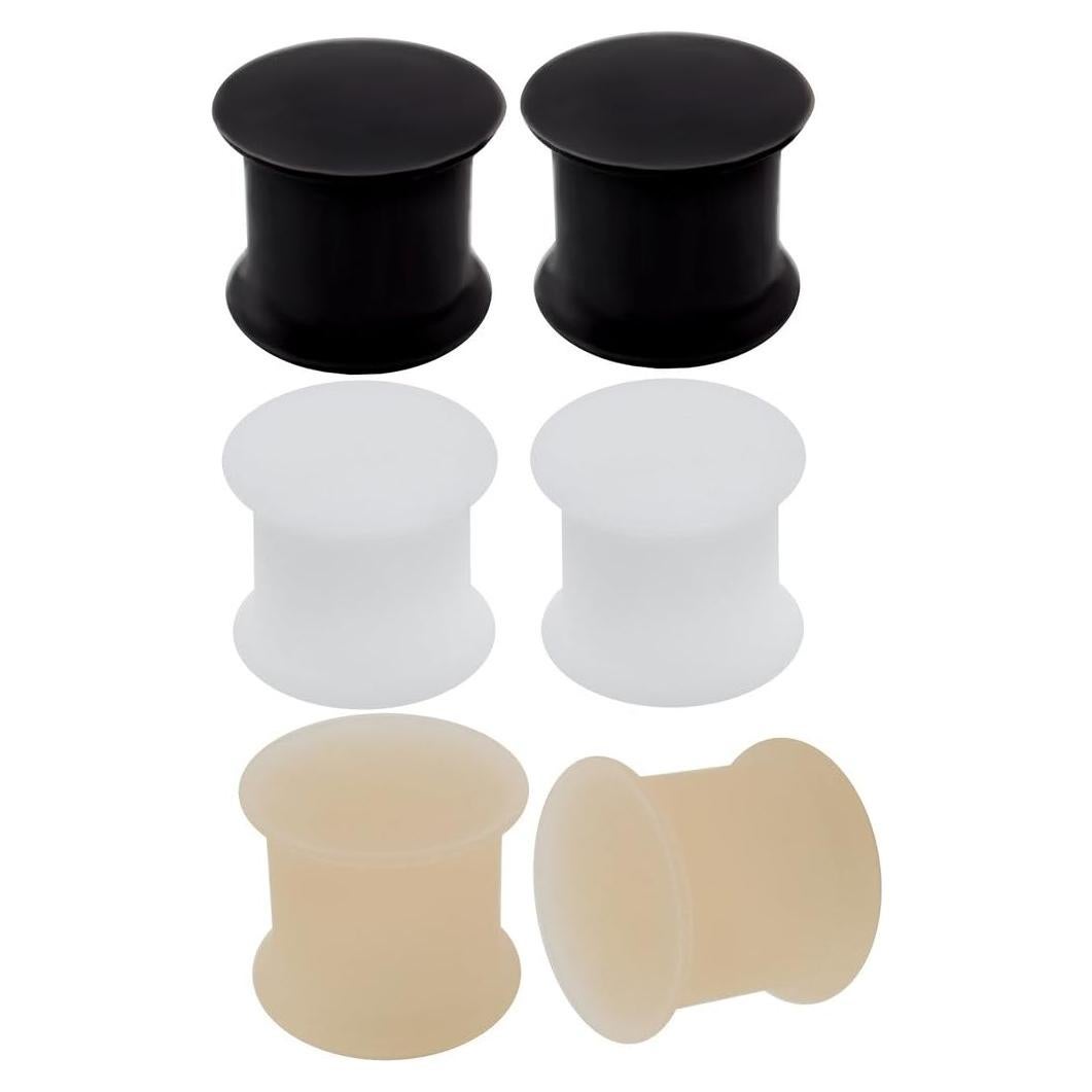3 Pares Tapones de Silicona Doble Expansión Bodyjewellery 00g