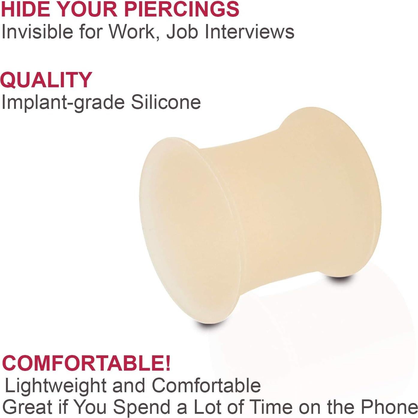 3 Pares Tapones de Silicona Doble Expansión Bodyjewellery 00g