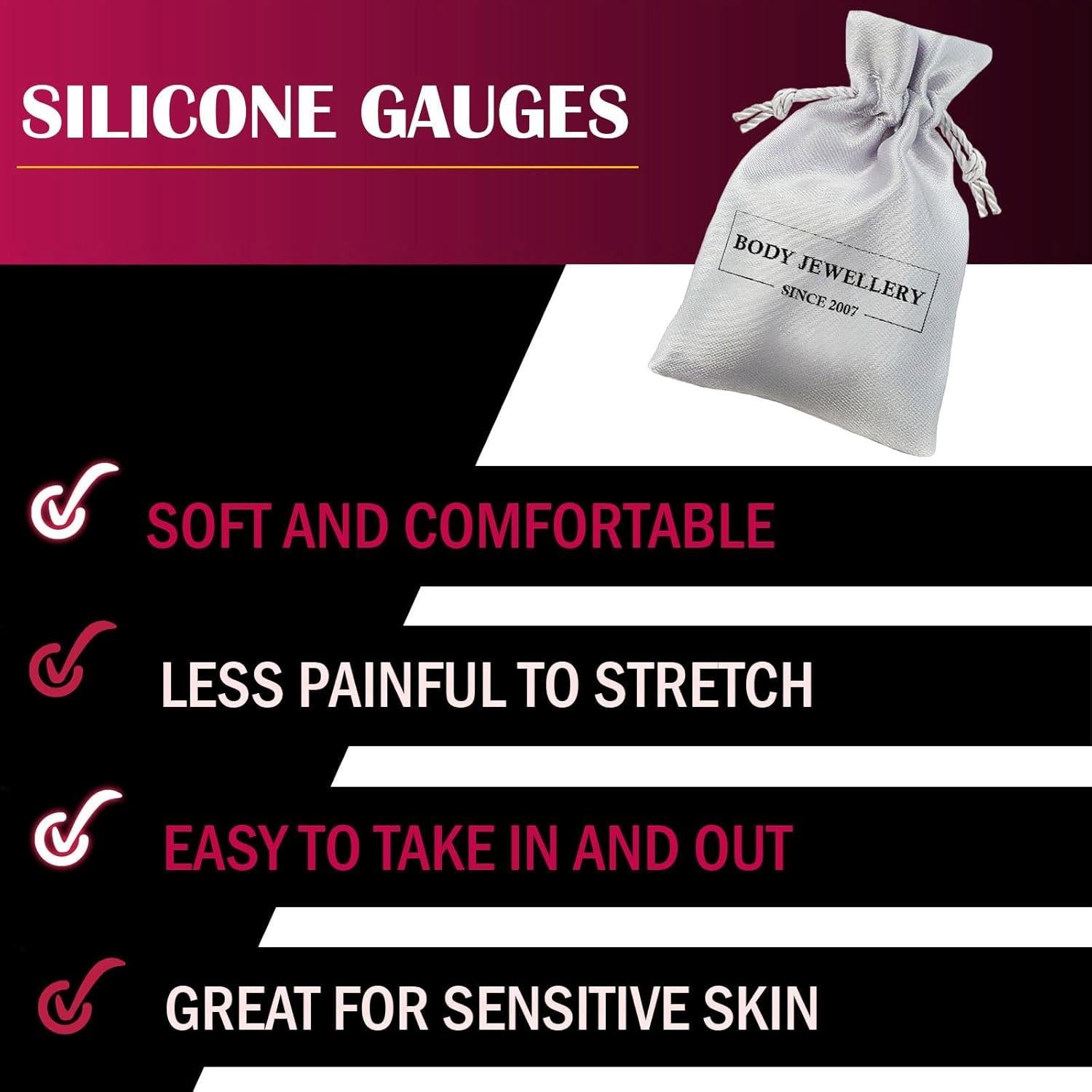 3 Pares Tapones de Silicona Doble Expansión Bodyjewellery 00g