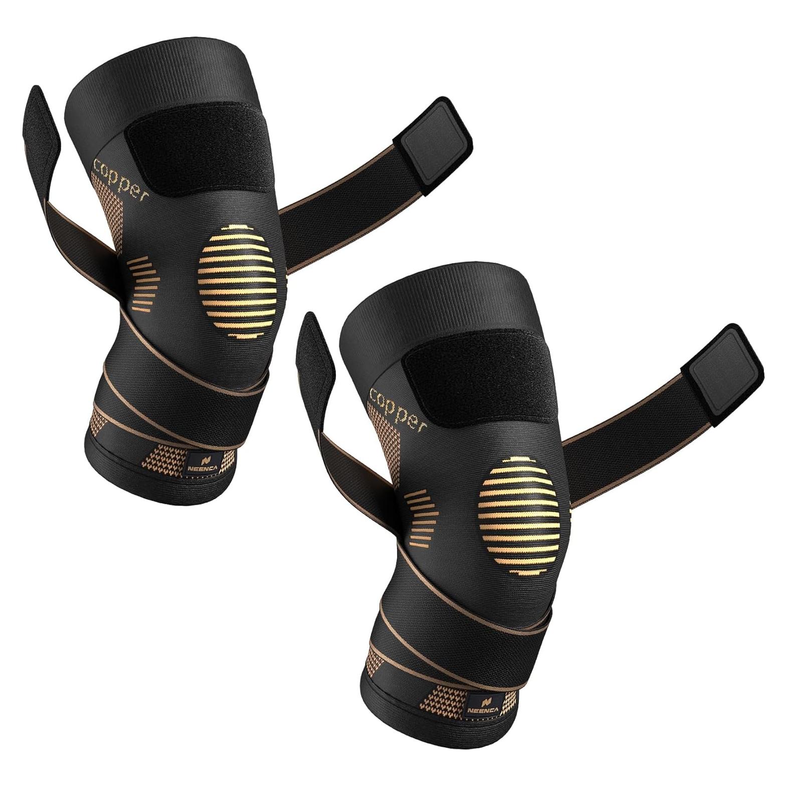 Faja de Rodilla de Cobre NEENCA con Correas - Alivio Dolor Articular