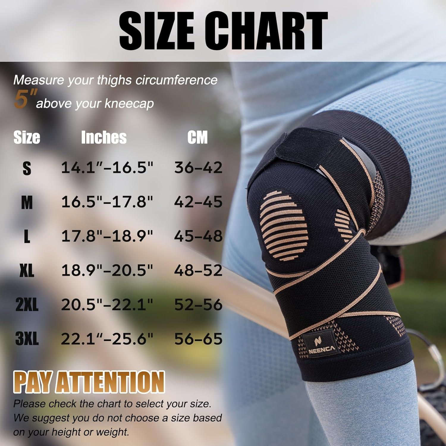 Faja de Rodilla de Cobre NEENCA con Correas - Alivio Dolor Articular