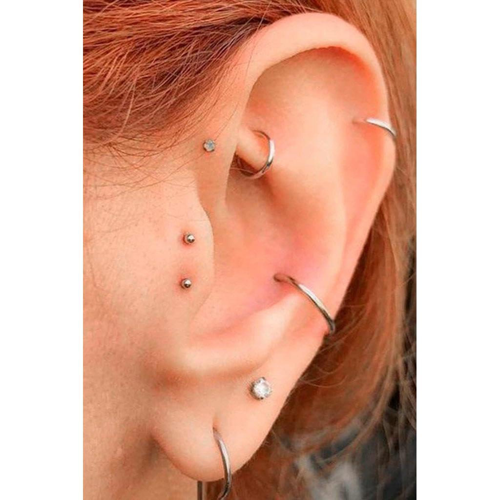 Piercing Falso de Labio y Nariz QWALIT - 6 Piezas Plata