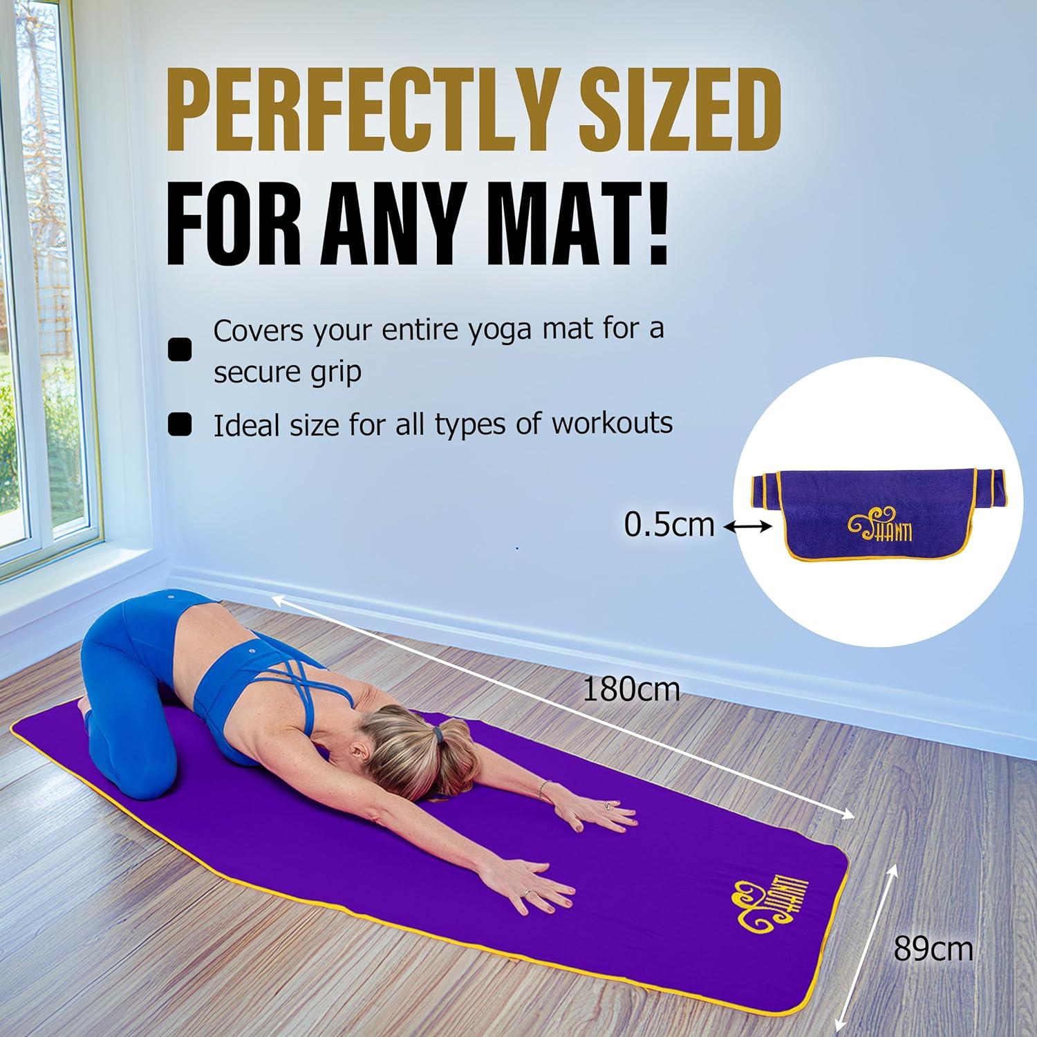 Toalla de Yoga Shanti Negra Antideslizante Microfibra 30x30 cm