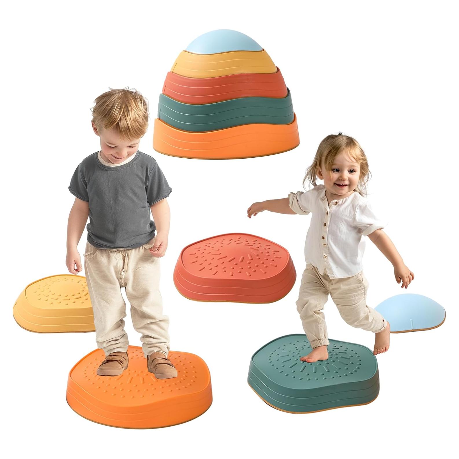 Piedras de Equilibrio Antideslizantes LoomLark 5 Pcs Juguetes Niños