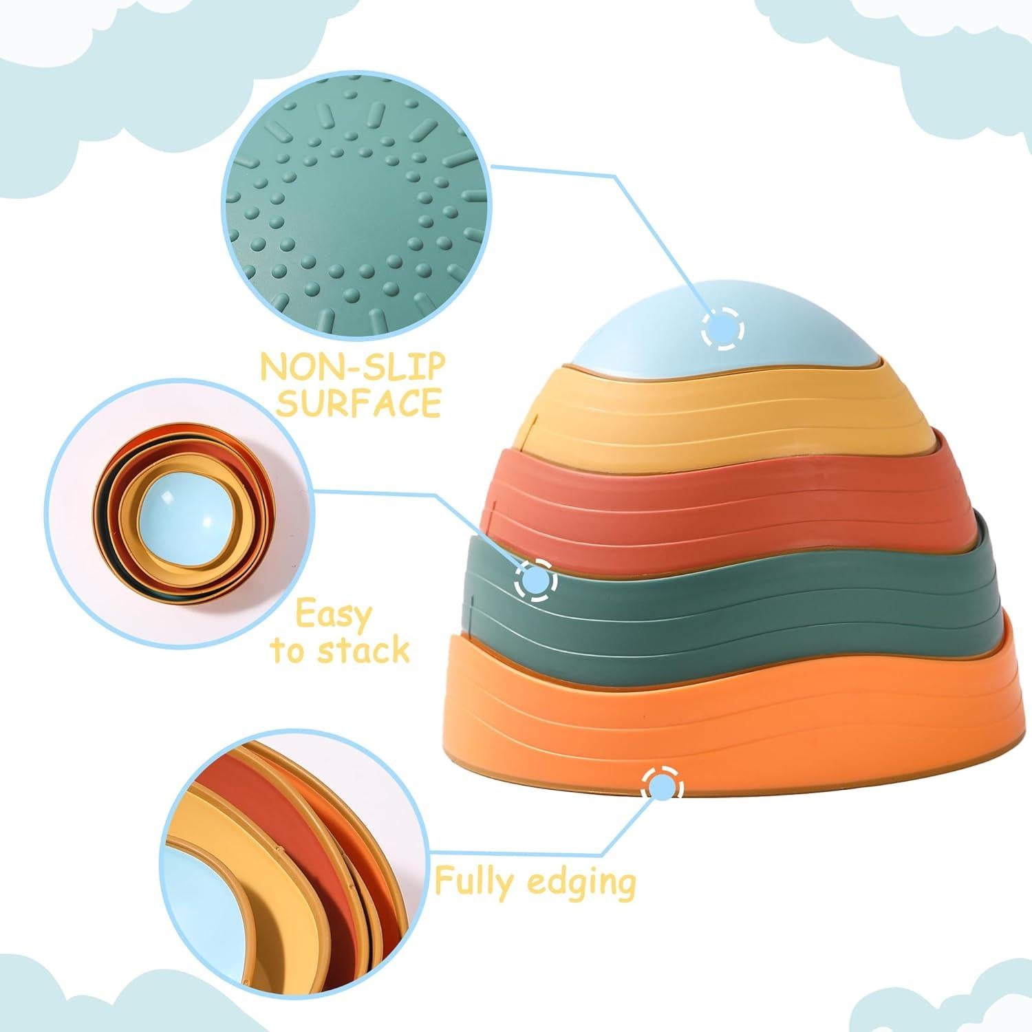 Piedras de Equilibrio Antideslizantes LoomLark 5 Pcs Juguetes Niños