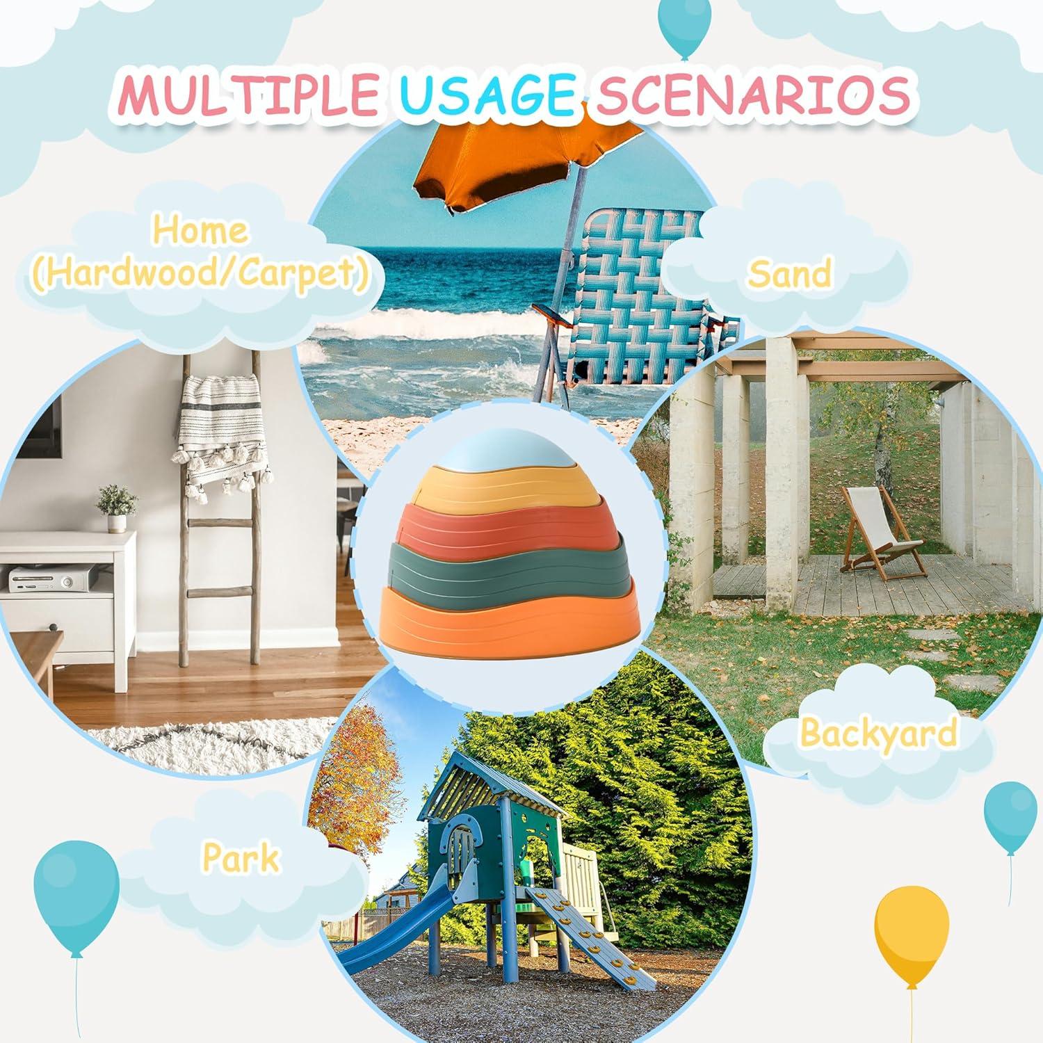 Piedras de Equilibrio Antideslizantes LoomLark 5 Pcs Juguetes Niños