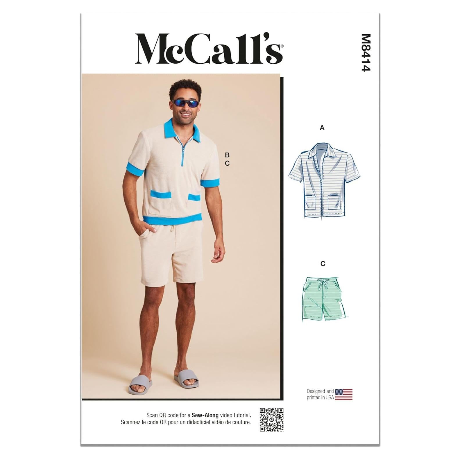 Kit de Patrón de Costura McCall's M8414 para Hombre Tallas 34-42