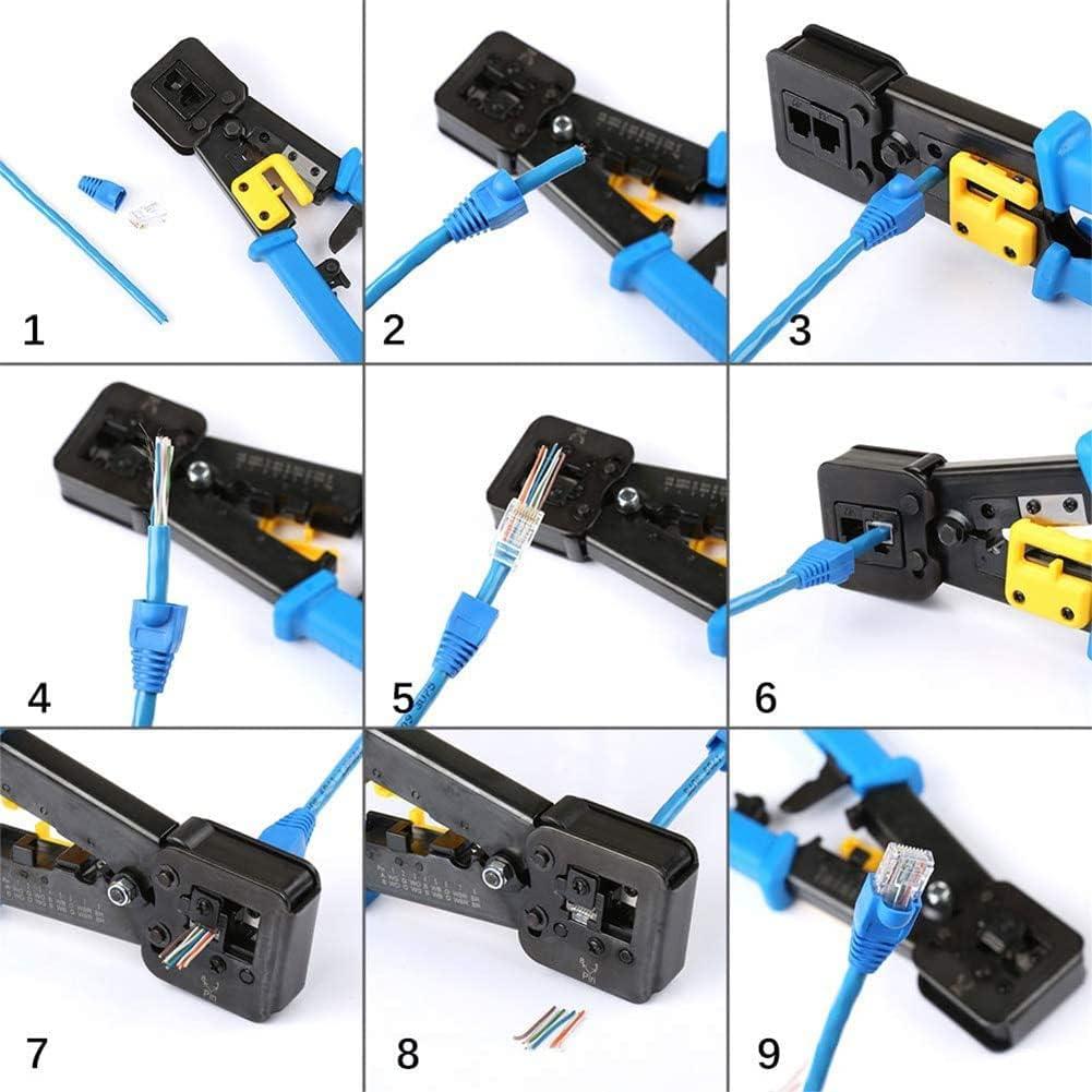 Crimpadora Ethernet LSLANSOON RJ45 Cat6 Cat5e con 102 Piezas