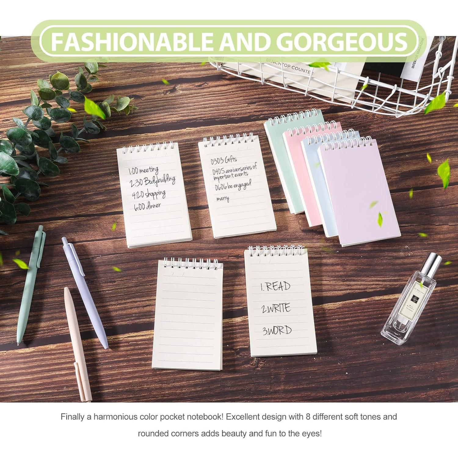 Cuadernos Espirales Ddaowanx 3x5" Rayados - 8 Colores