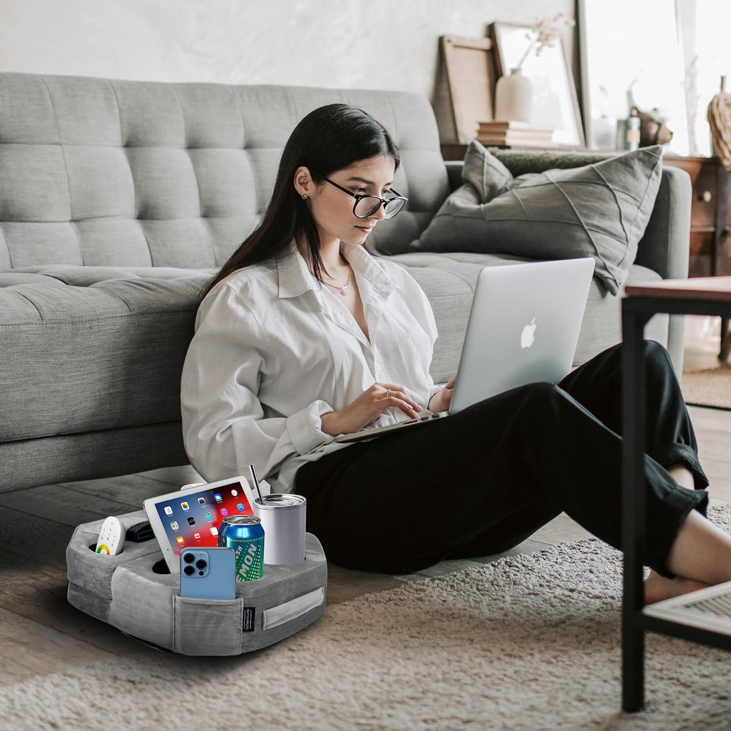 Soporte para Tazas y Tabletas TabCouchCaddy Negro - 7 Portavasos