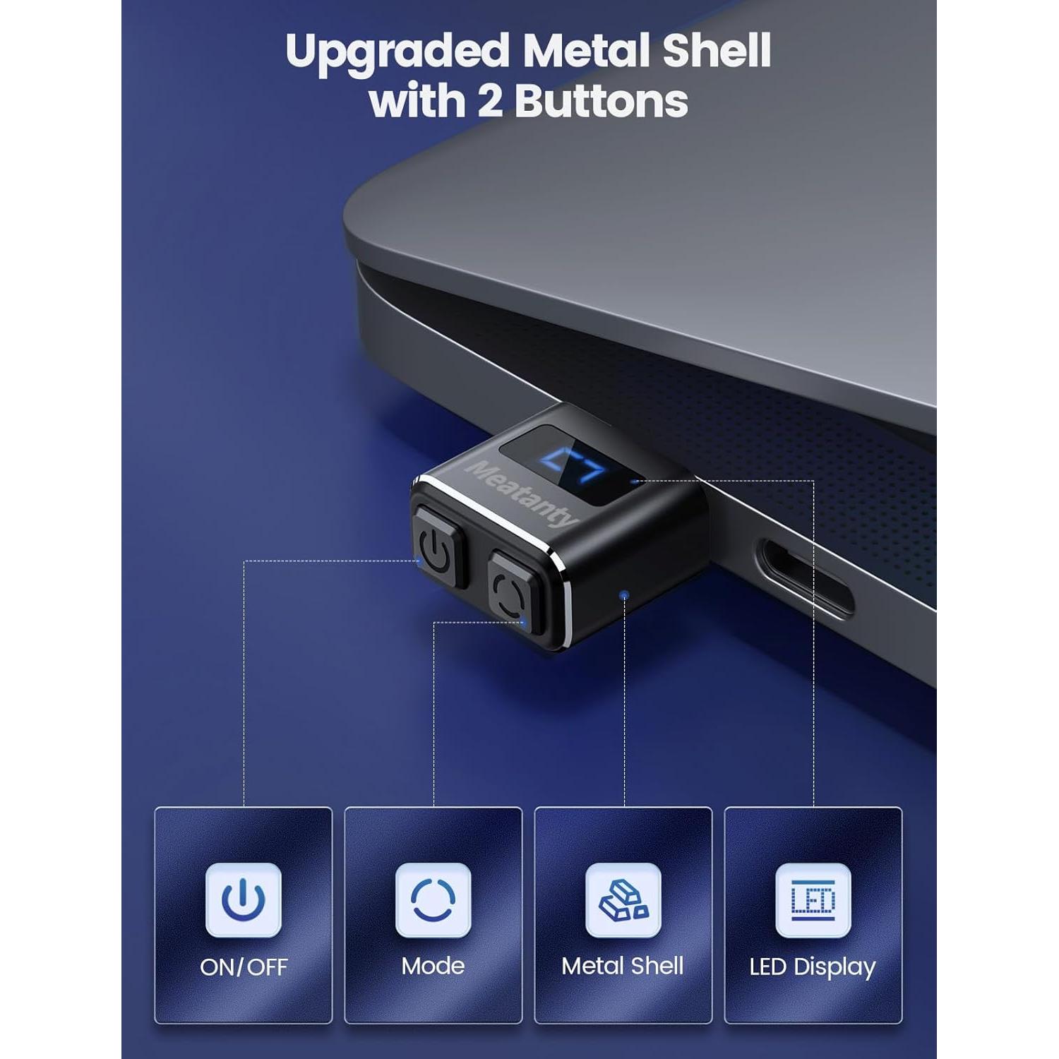 Mouse Jiggler Meatanty USB C Indetectable Azul con LED