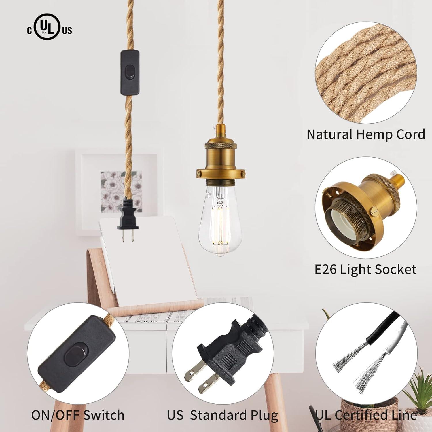 Kit de Luz Colgante Vintage Industrial GNOLAK 4.7m E26