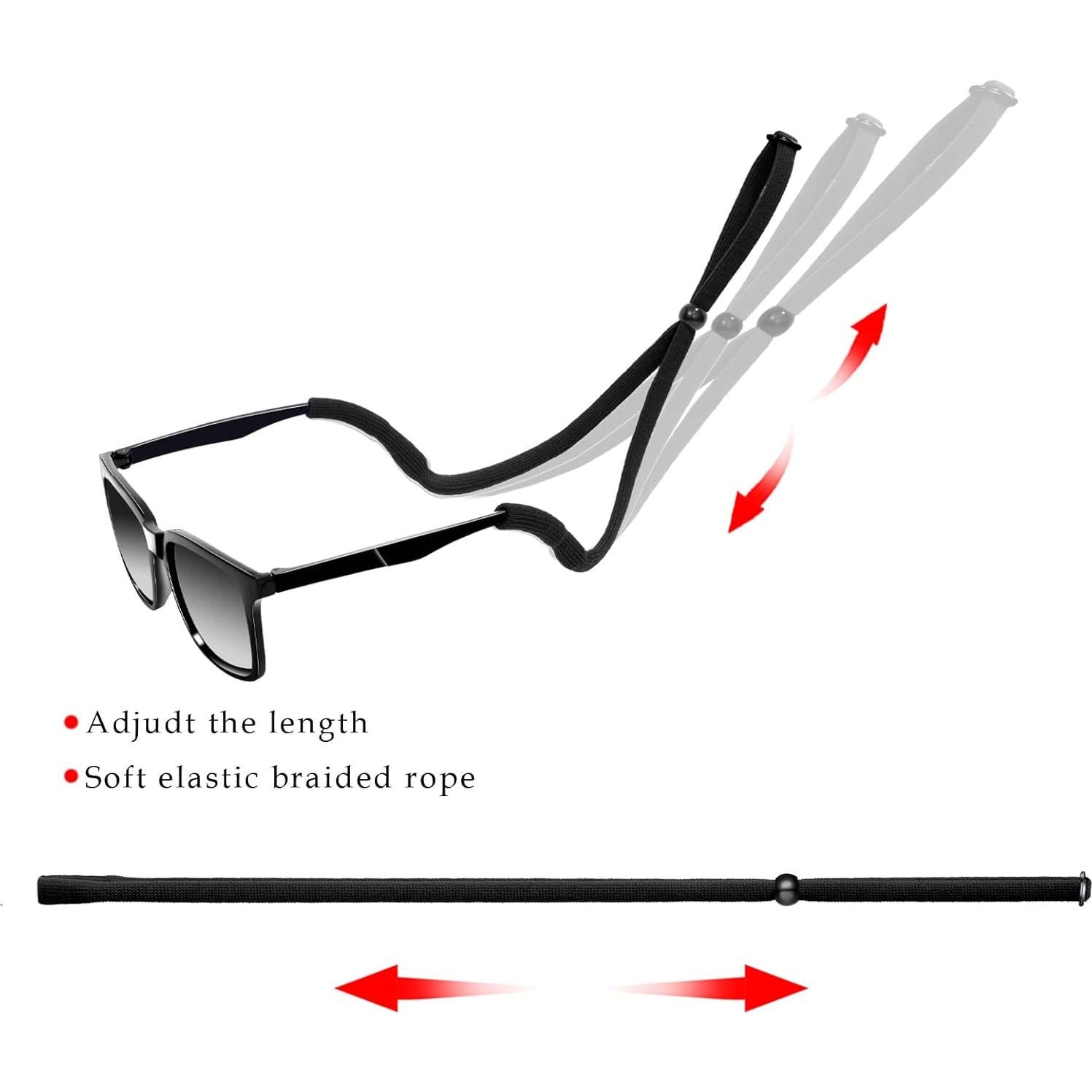 Correa para Gafas 6 PCS Ajustable Negra Deportiva