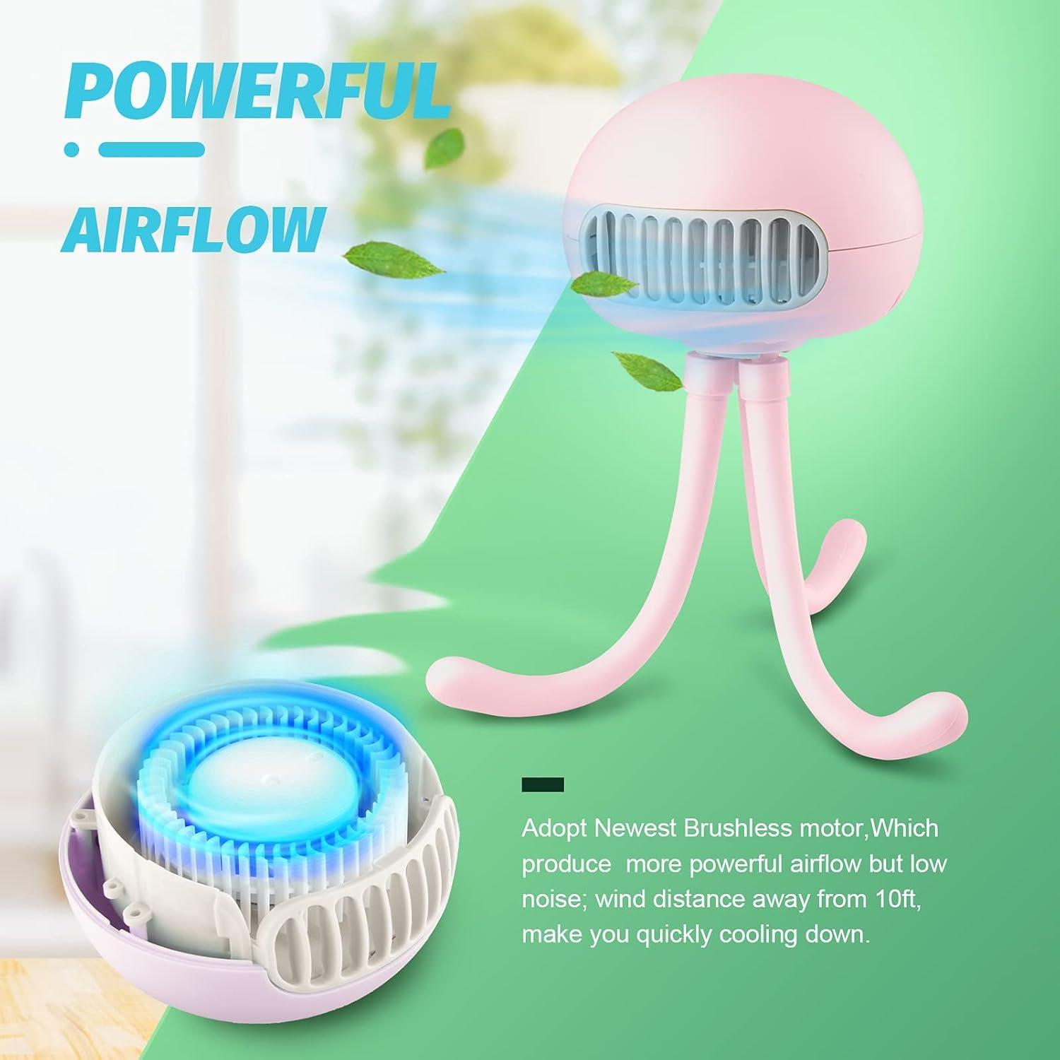 Ventilador Portátil Sin Aspas Andrti A-1 Rosa 3 Velocidades