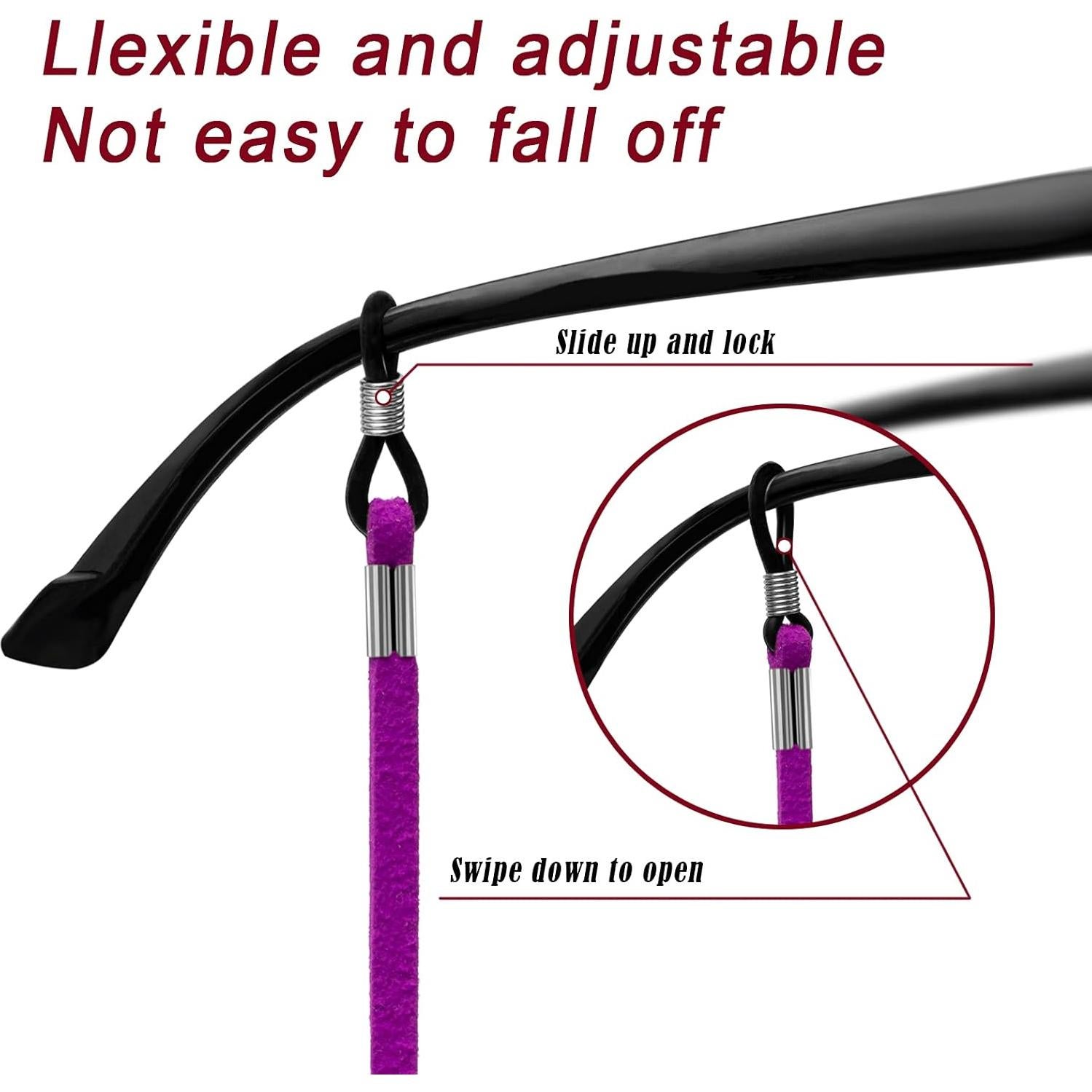 Correa Ajustable para Gafas 6 PCS - Suedette Duradera