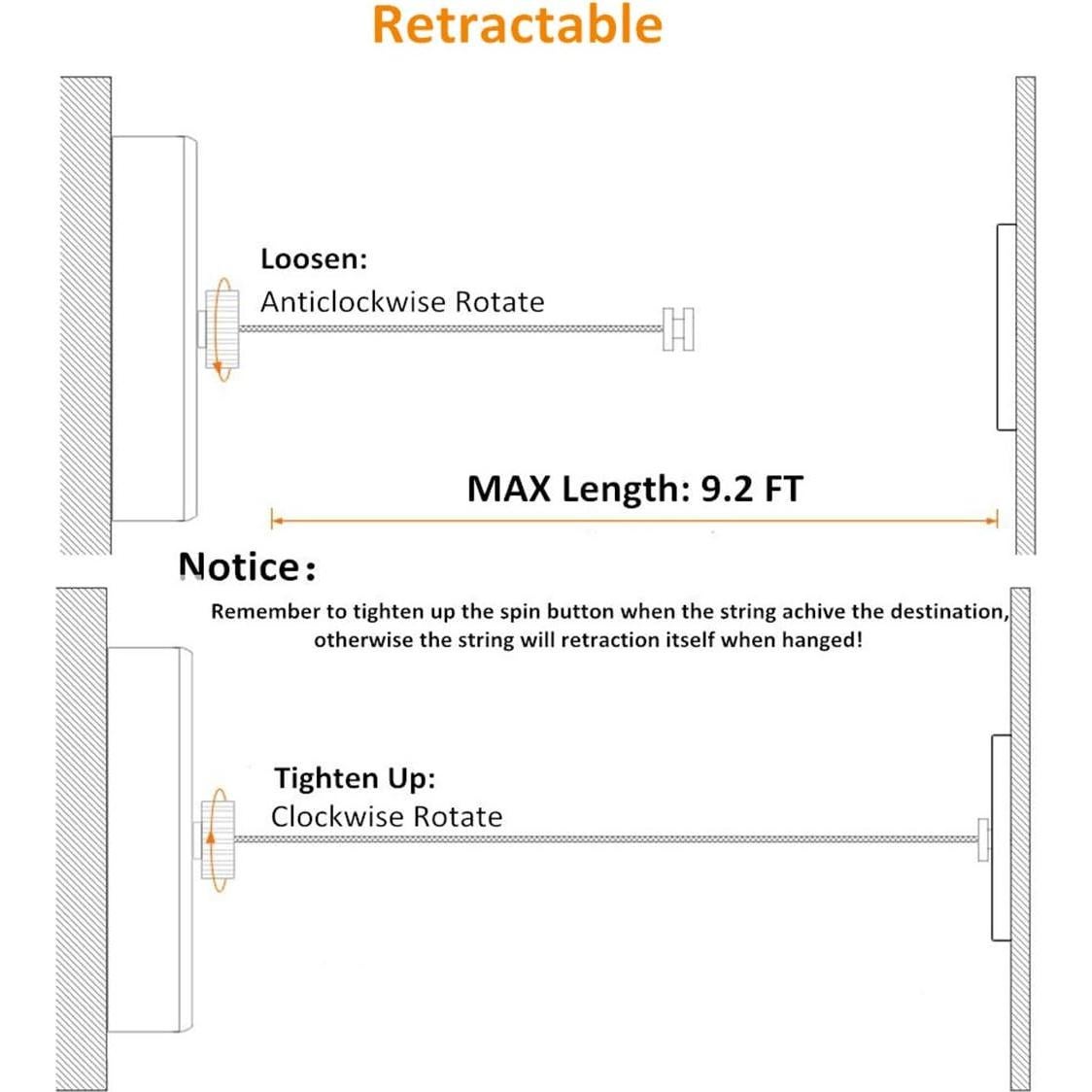 Cuerda Retráctil de Acero Inoxidable JOOM 2.74m Negra