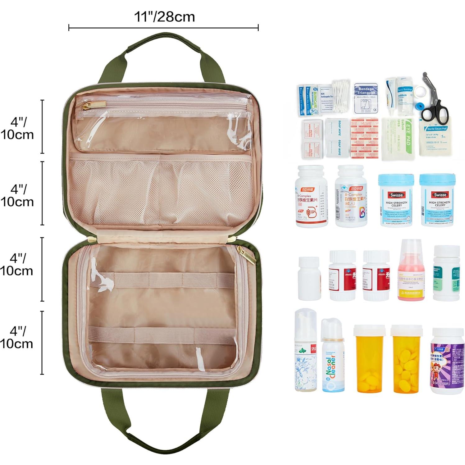 Organizador de Medicamentos Leudes Travel Mediano Verde Militar