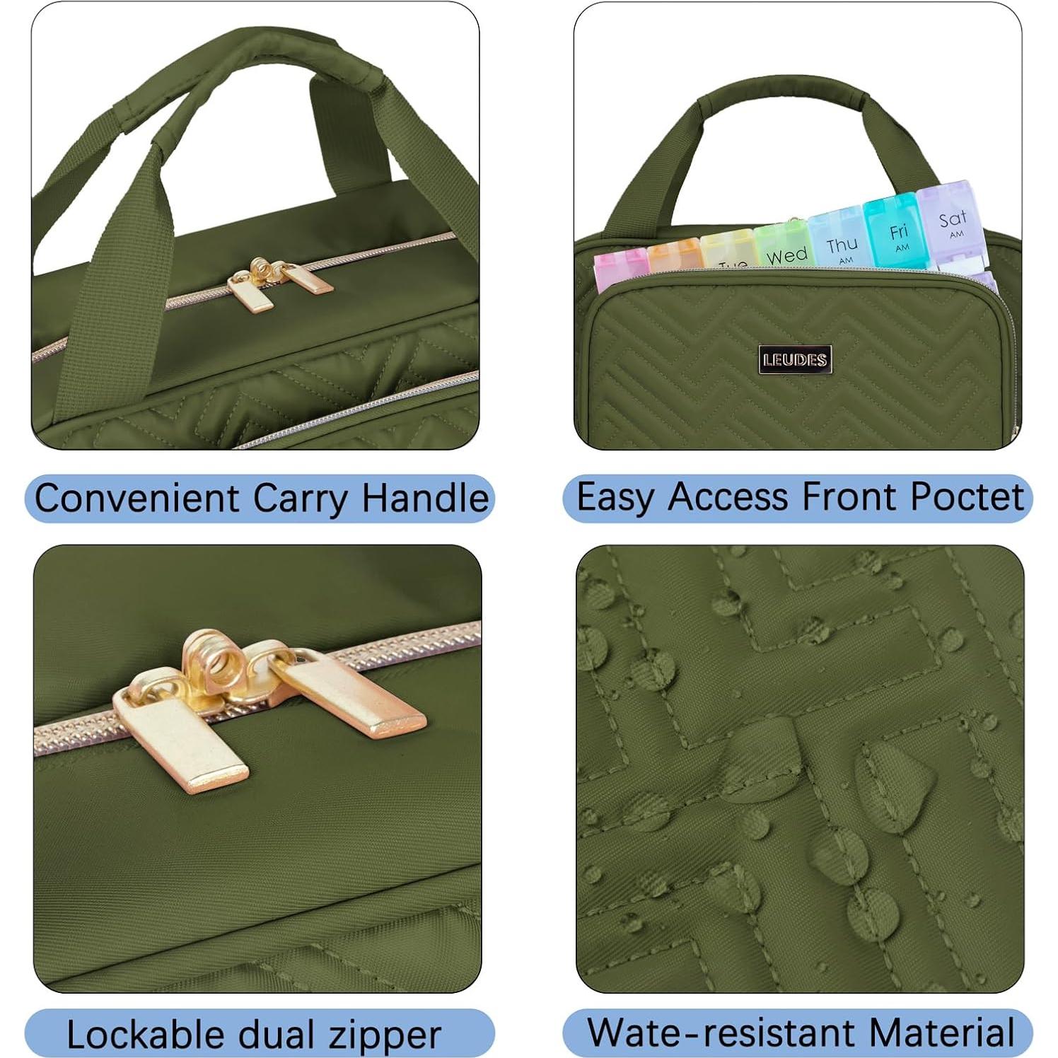 Organizador de Medicamentos Leudes Travel Mediano Verde Militar