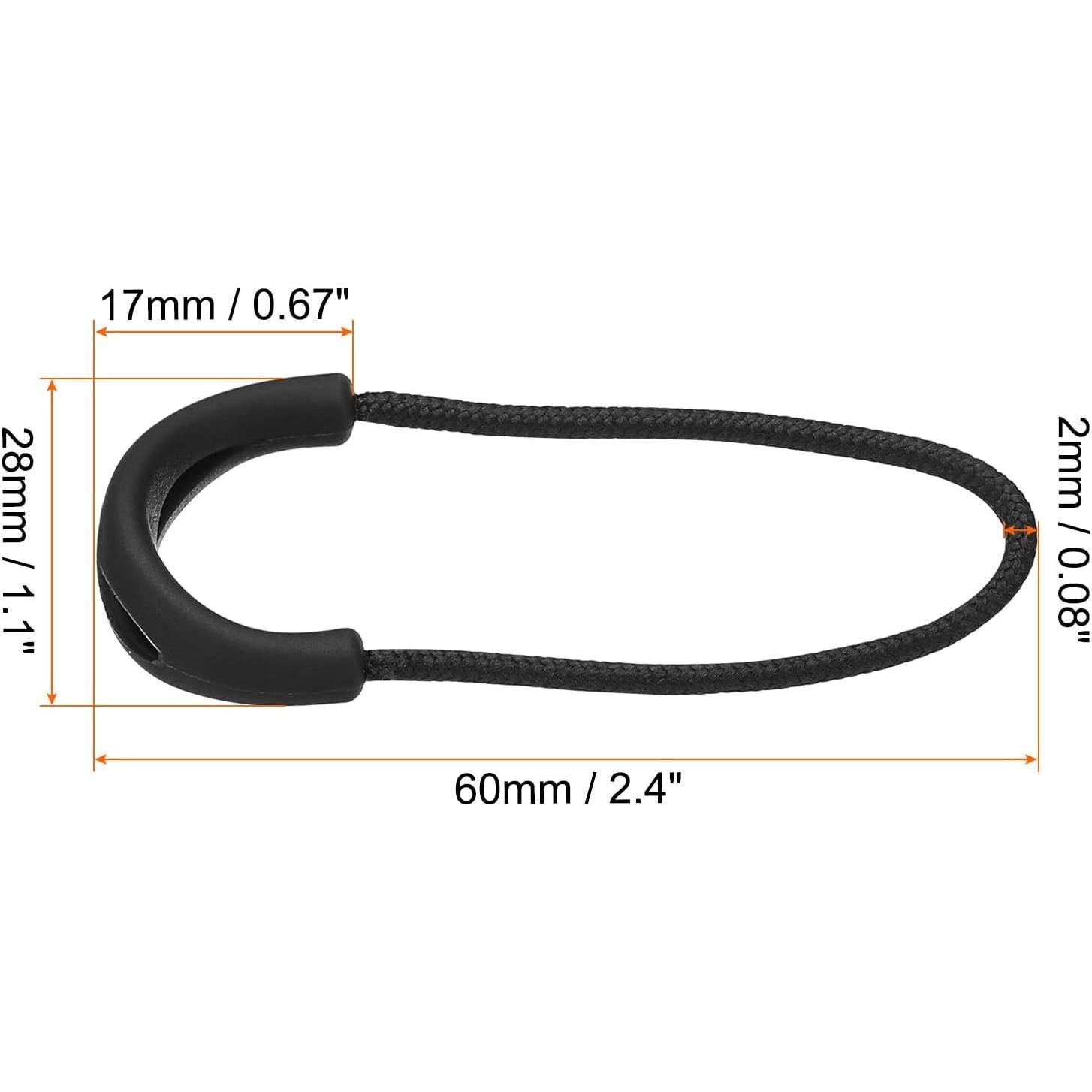 Tiradores de Cremallera PATIKIL, Paquete de 10, Negro