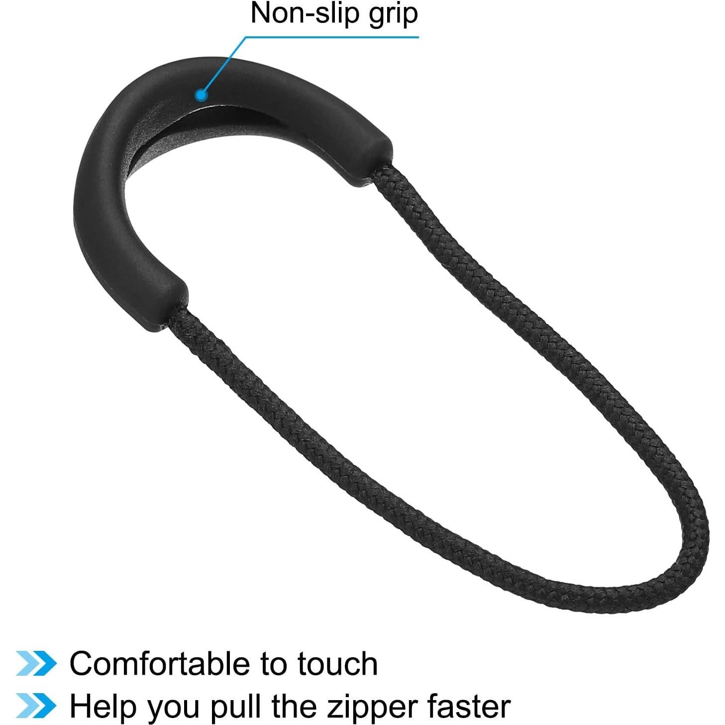 Tiradores de Cremallera PATIKIL, Paquete de 10, Negro