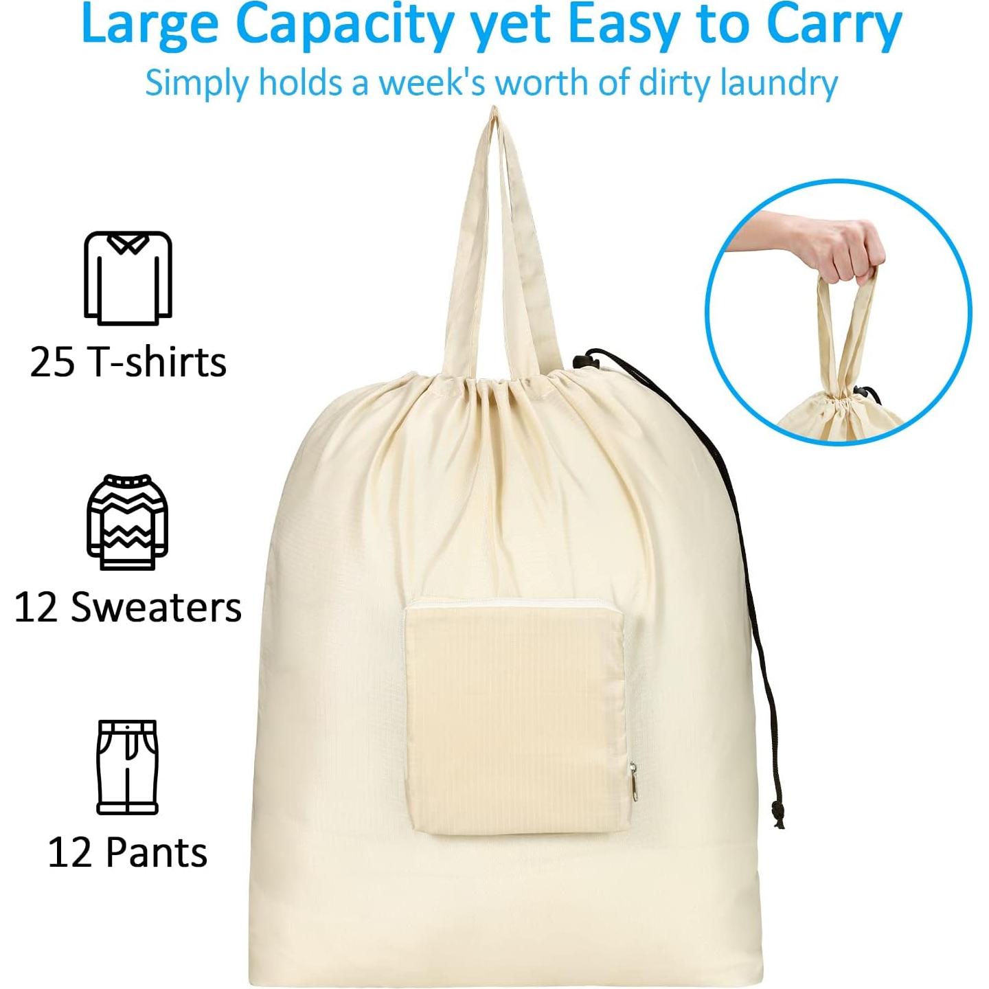 Bolsas de lavandería de viaje GOGOODA XL beige 2 unidades