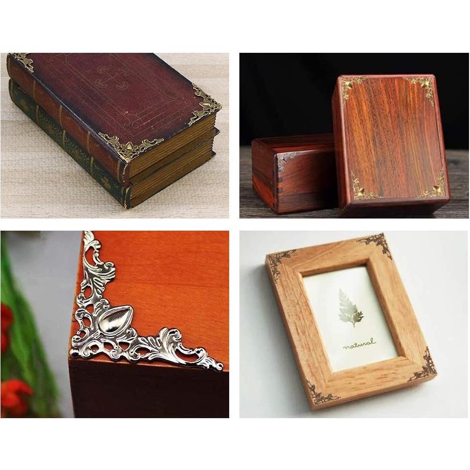 120 Piezas Esquinas de Libro de Metal Vintage CATOSUM